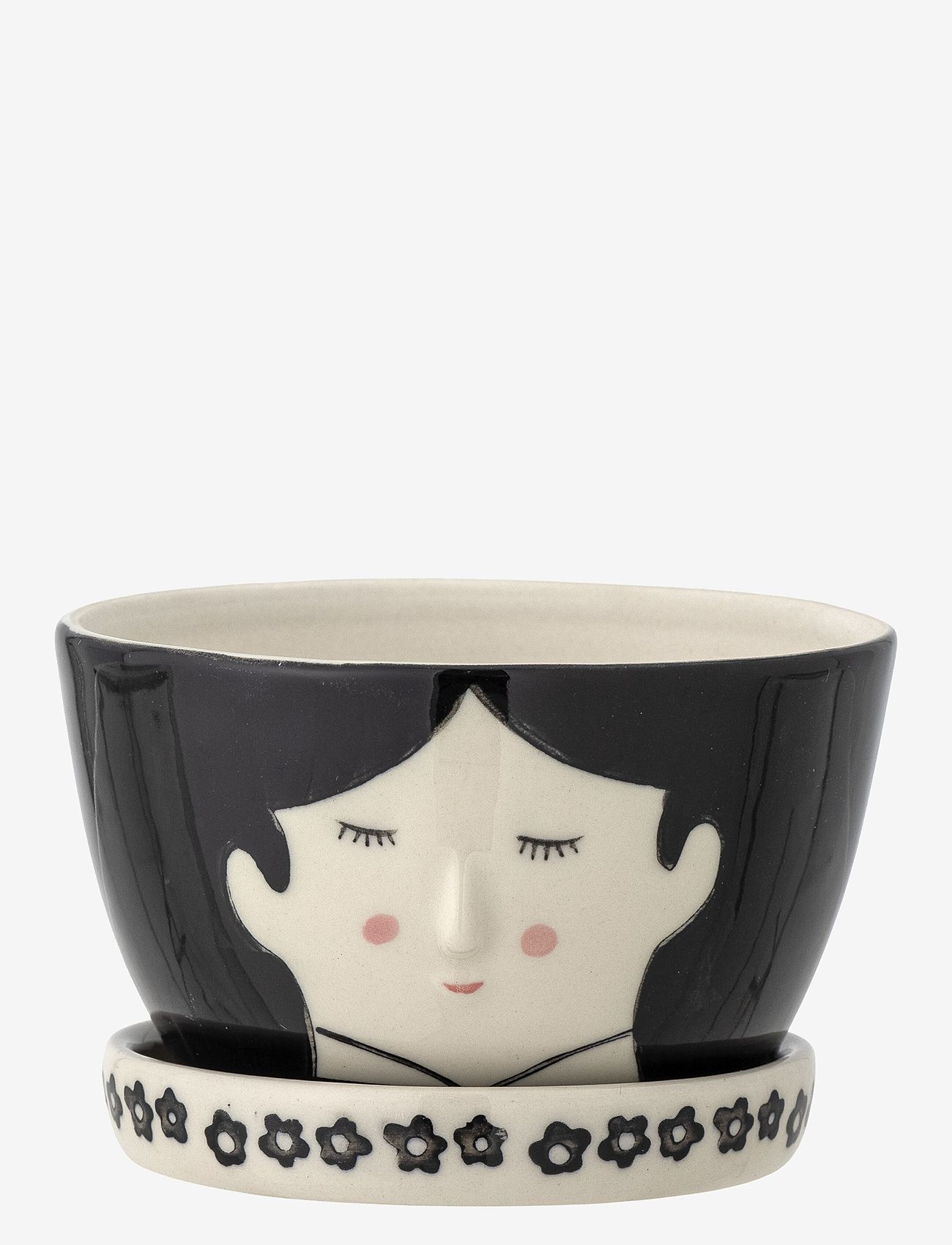 Bloomingville - Carolin Flowerpot w/Saucer - black - 0