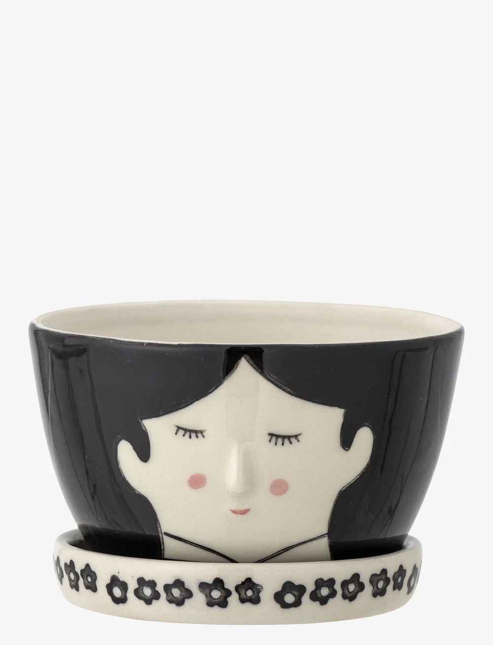 Bloomingville - Carolin Flowerpot w/Saucer - krukor - black - 0