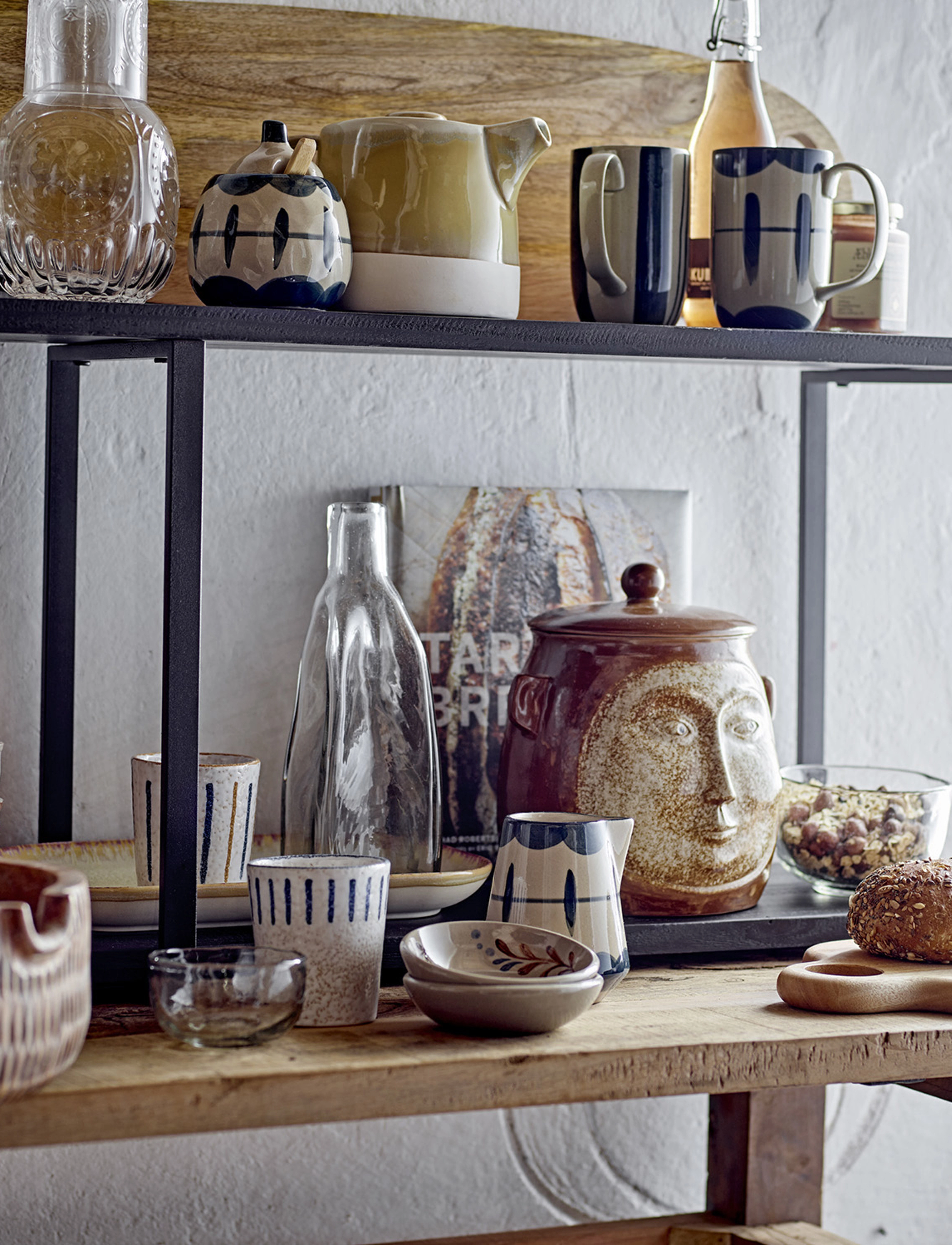 Bloomingville Allium Milk Jug & Sugar Bowl, One Size, Kitchen Storage, Beige - Bowls, Homeware
