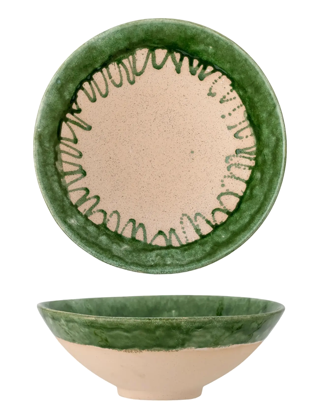 Bloomingville Moez Bowl, Serving Skål, Grøn, Str: Ø 30 CM