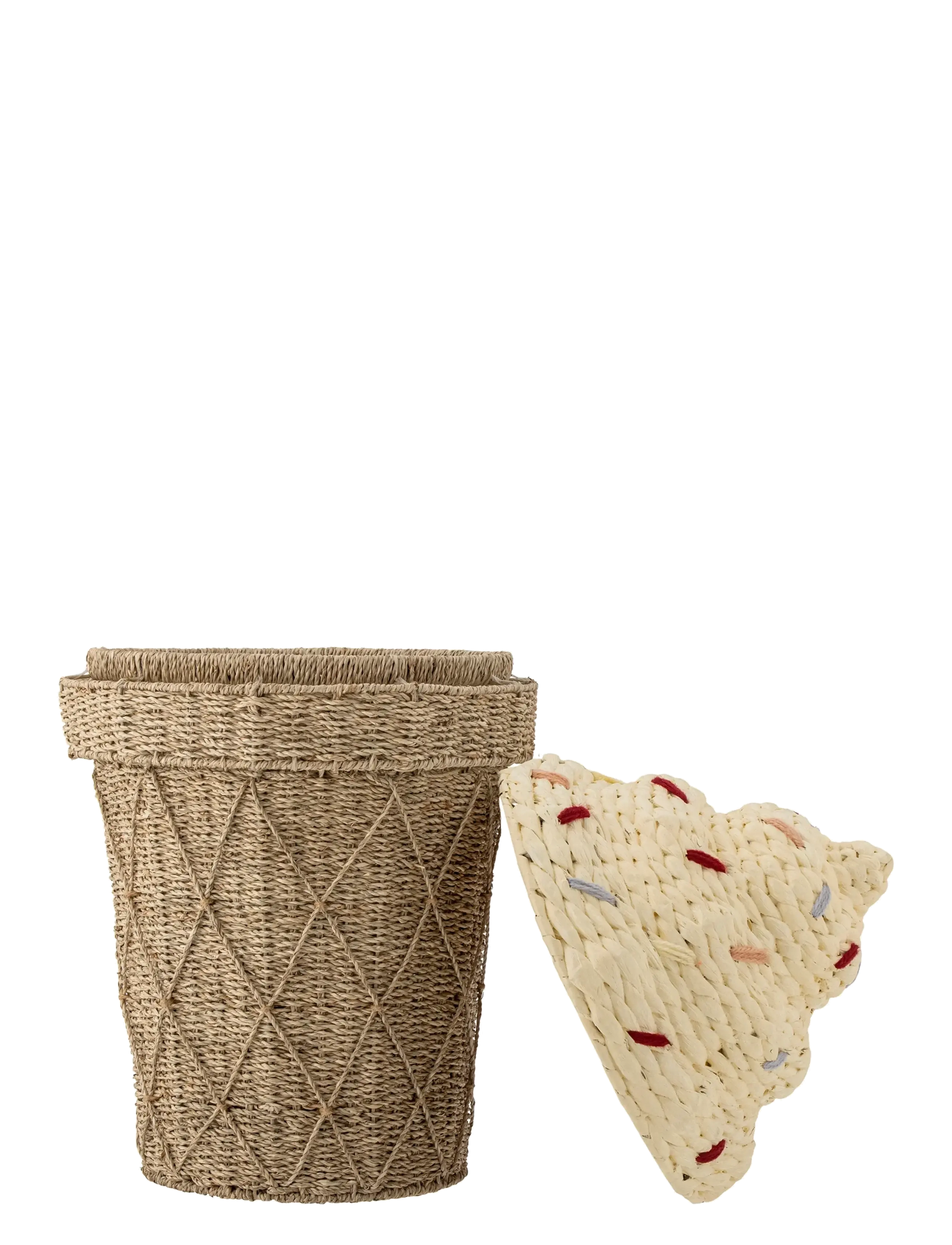 Bloomingville - Cillie Basket w/Lid - aufbewahrungskörbe - nature - 2