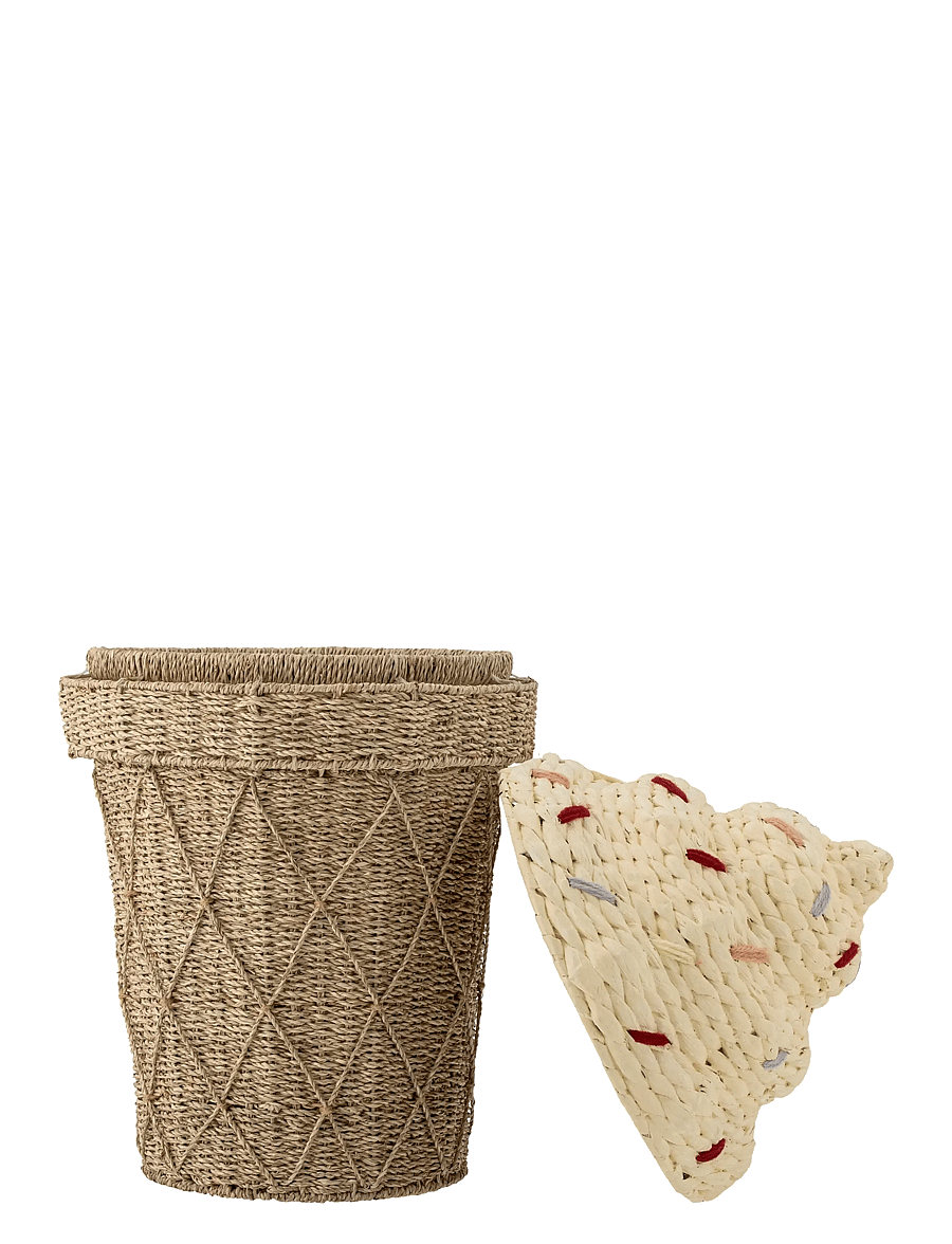 Bloomingville - Cillie Basket w/Lid - aufbewahrungskörbe - nature - 2
