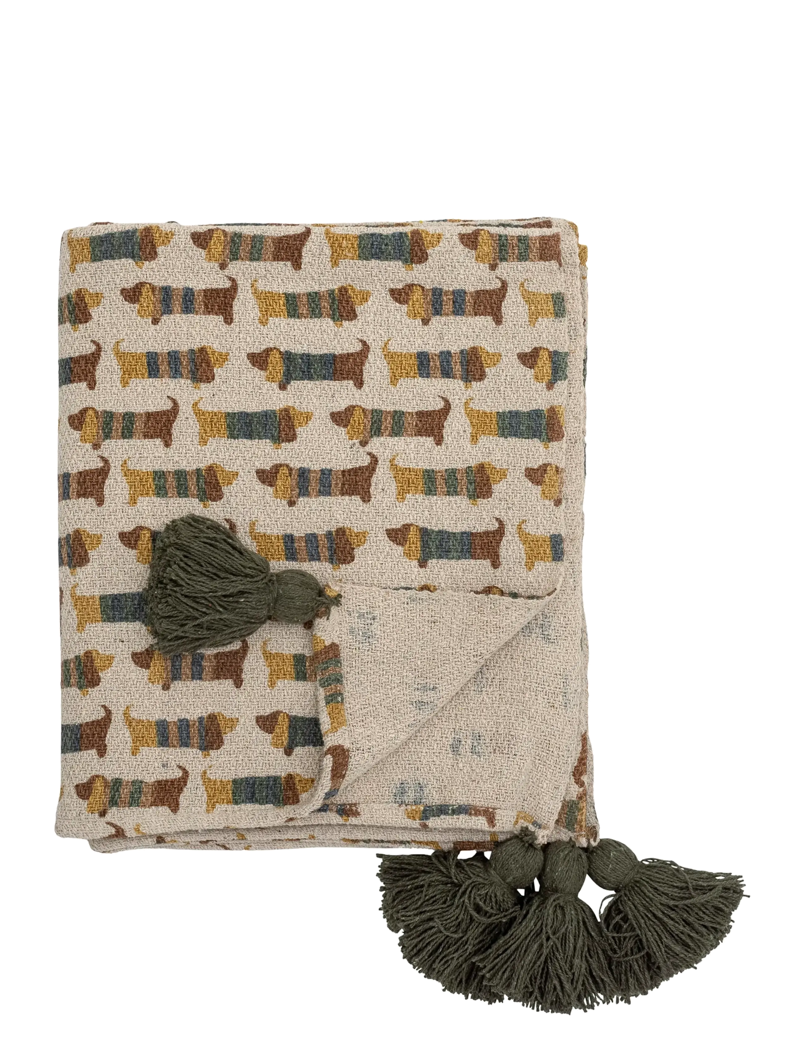 BLOOMINGVILLE Charlie Throw, Braun, Recycled Baumwolle Patterned - 160X130CM - Kinder