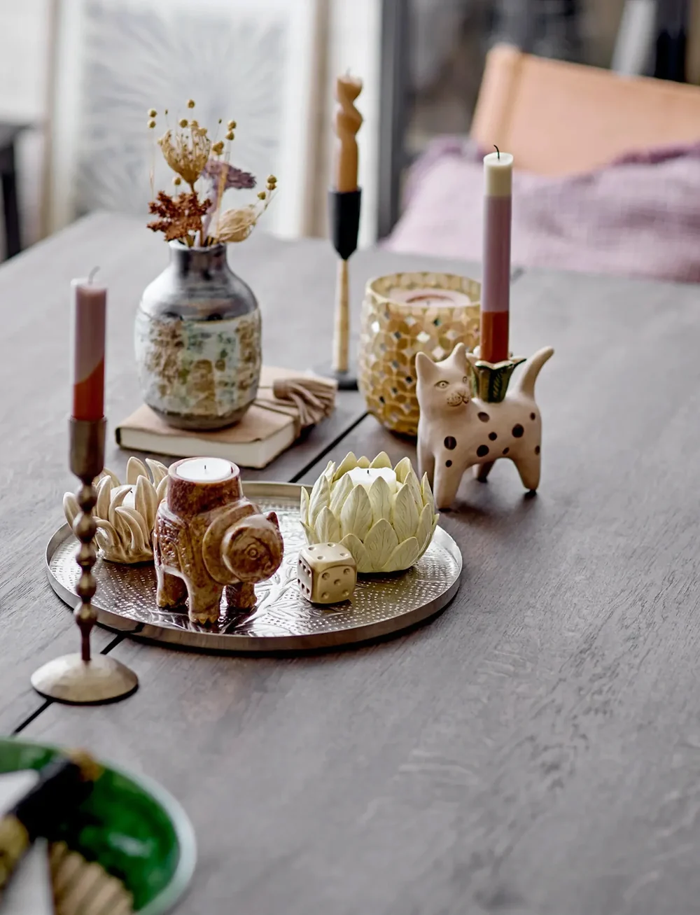 Bloomingville - Mamie Candle Holder - kerzenständer - brown - 3