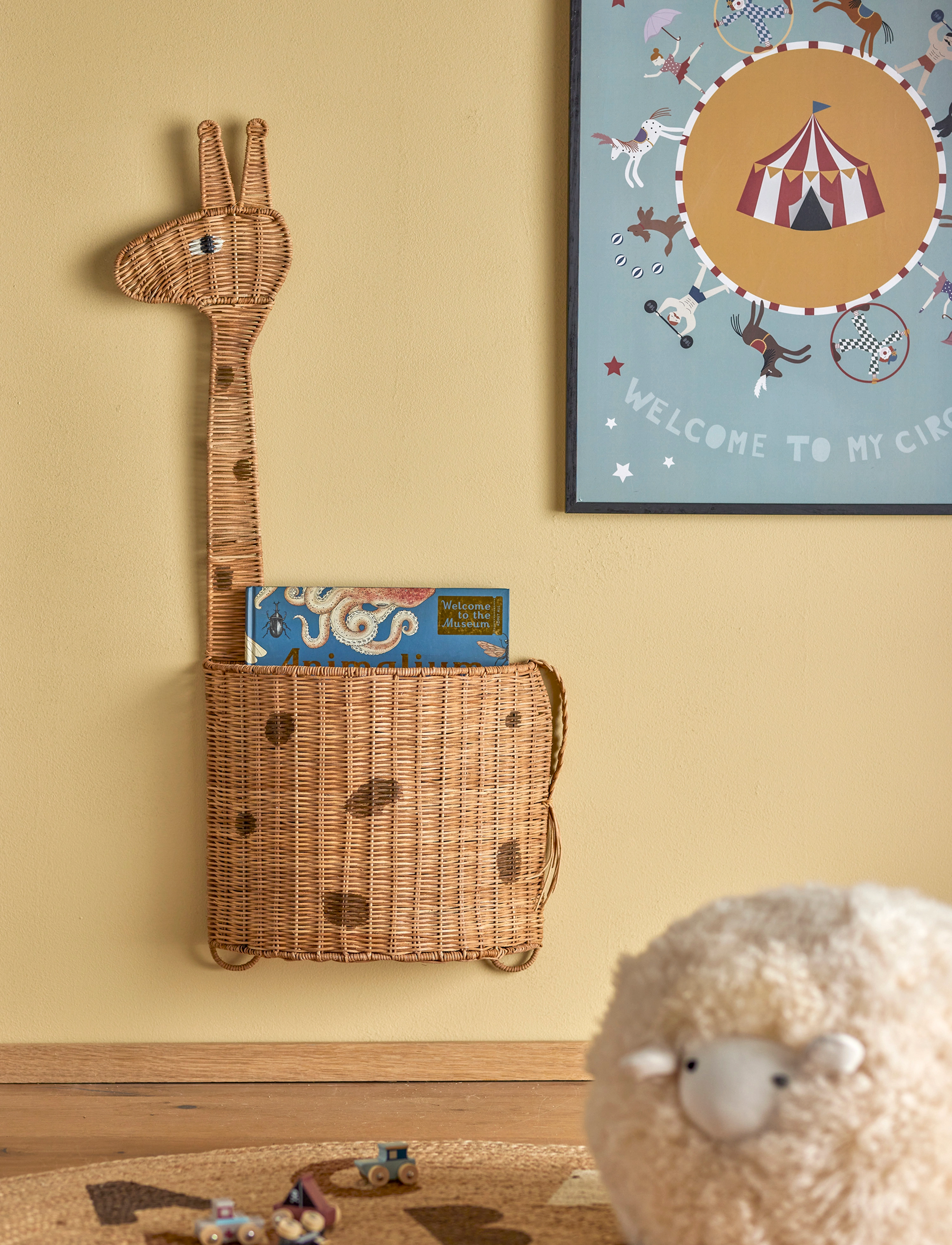 Bloomingville Philine Wall Basket, 90X46X13 cm, Furniture, Braun - Shelves, Kinder