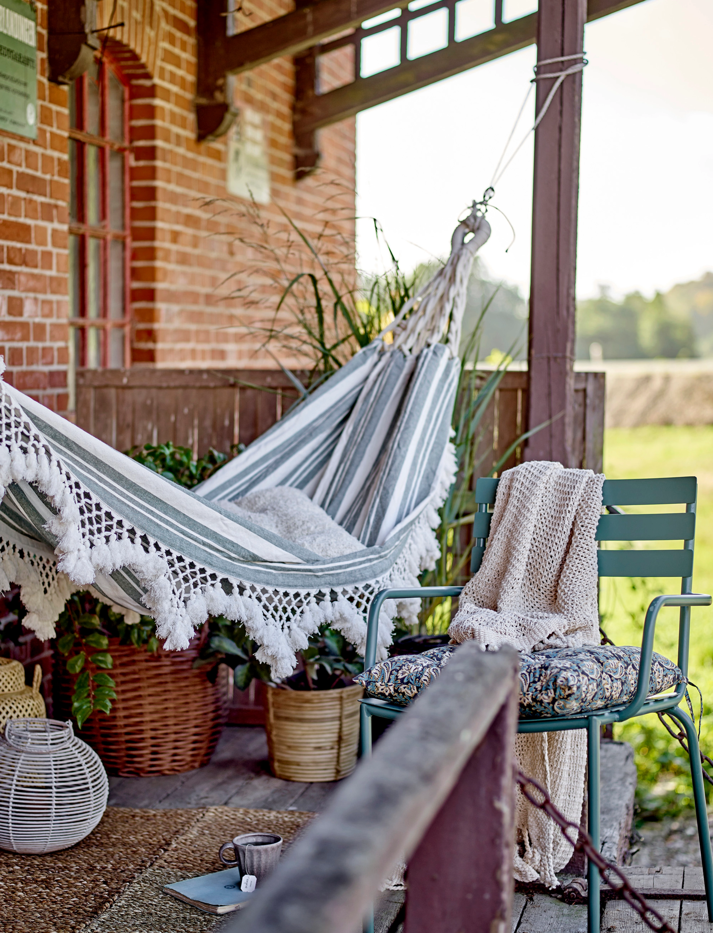 Bloomingville Cruz Hammock, One Size, Outdoor Environment, Grün - Garden Accessories, Homeware