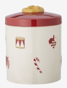 Yule Jar w/Lid, Red, Stoneware, Bloomingville