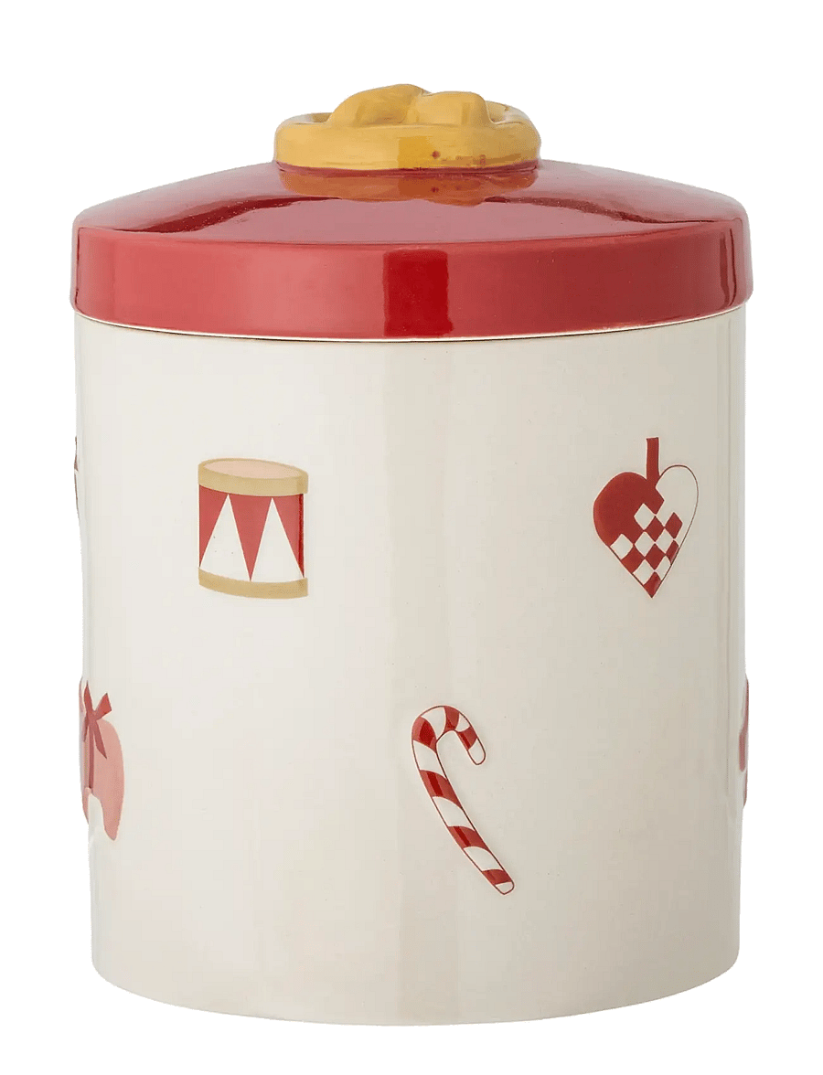 Bloomingville - Yule Jar w/Lid - vorratsgläser - red - 1