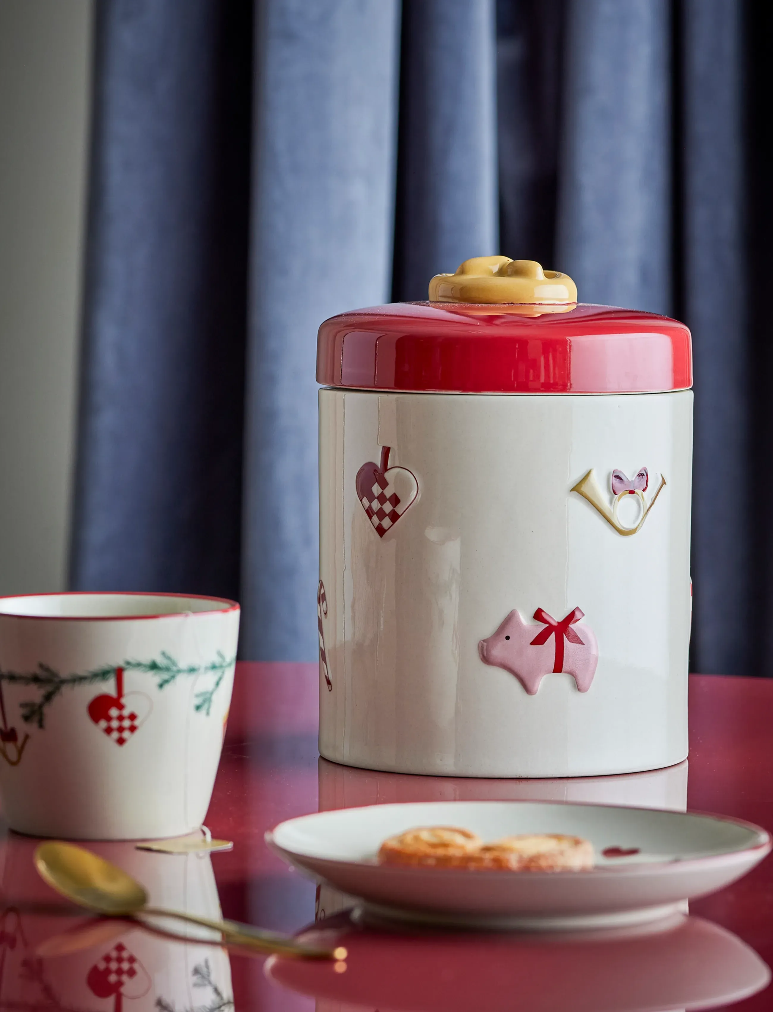 Bloomingville - Yule Jar w/Lid - vorratsgläser - red - 3
