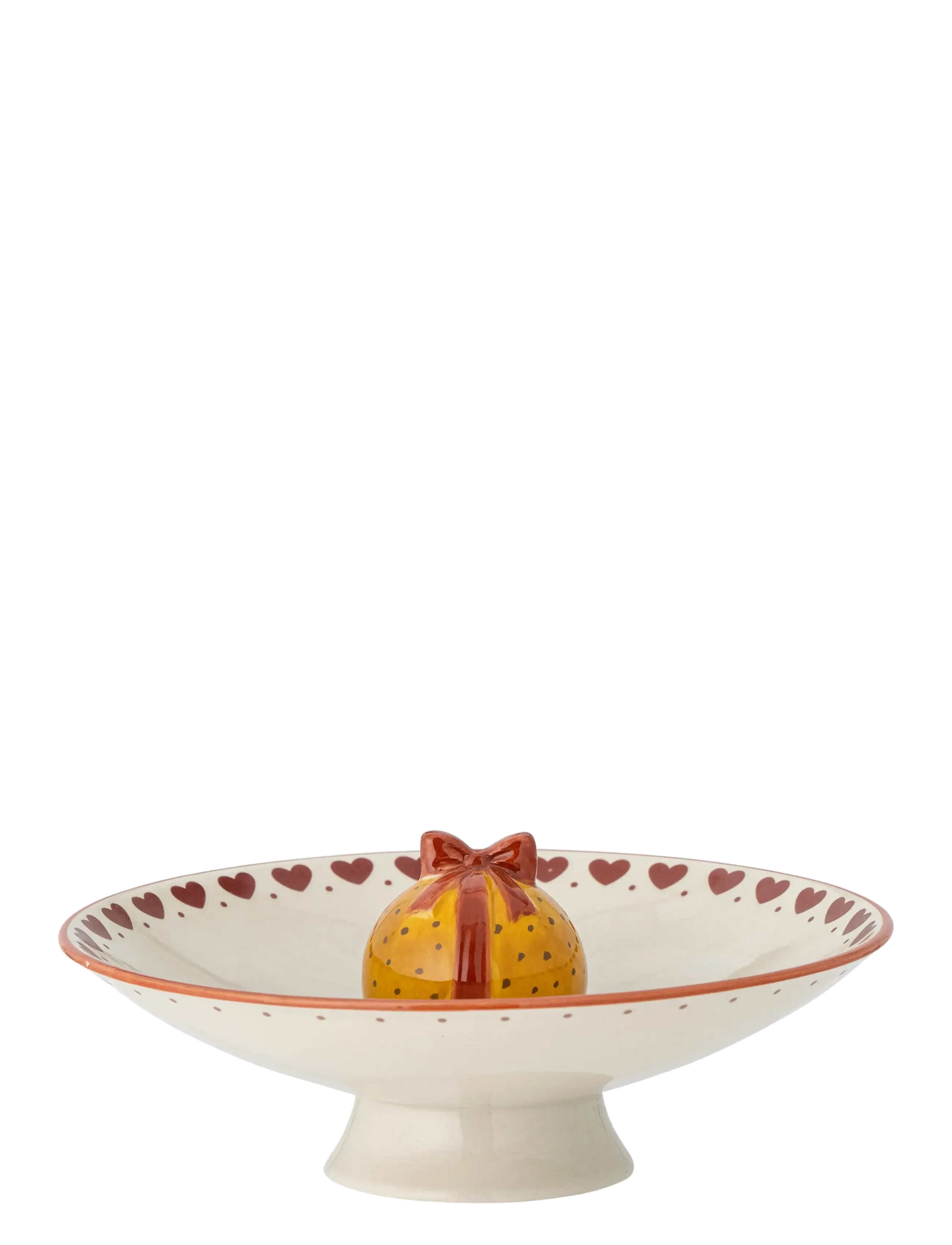 Bloomingville Jolly Pedestal Bowl - Christmas Tableware - RED / red