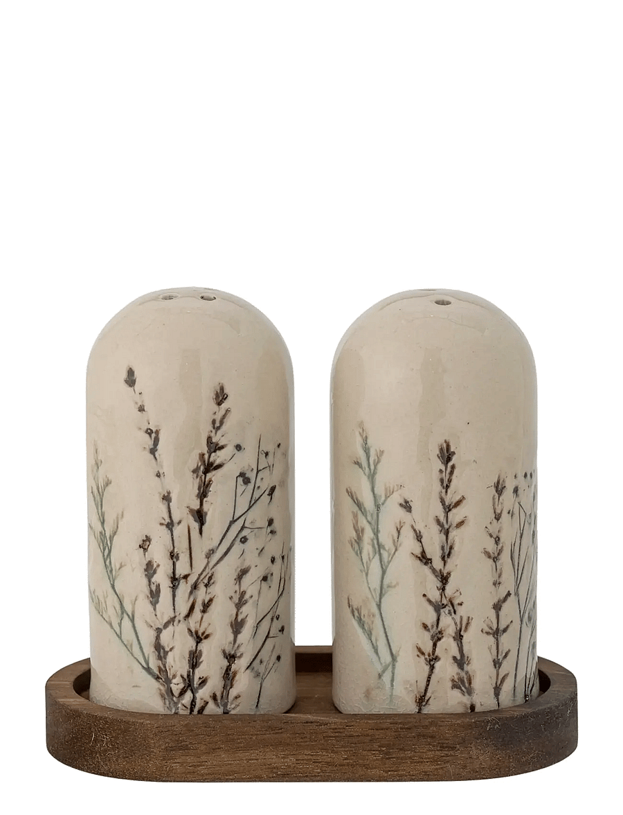 Bloomingville - Bea Salt & Pepper Shaker Set - soola ja pipra topsid - natural - 0