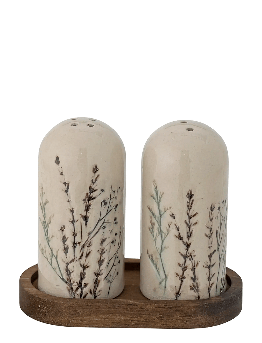 Bloomingville - Bea Salt & Pepper Shaker Set - soola ja pipra topsid - natural - 1