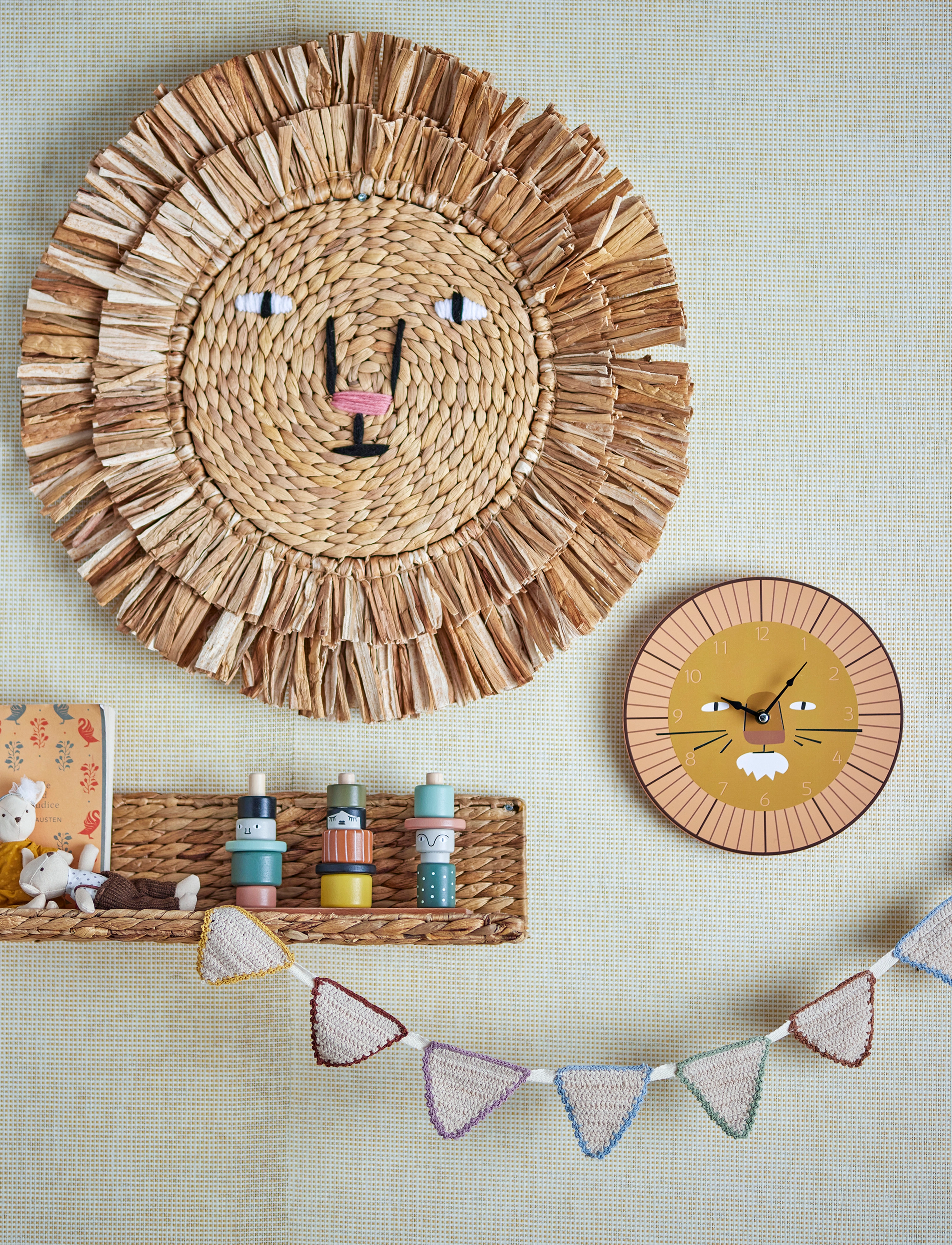 Bloomingville Harrison Wall Clock, Ø 23 cm, Kids Decor, Braun - Clocks, Kinder