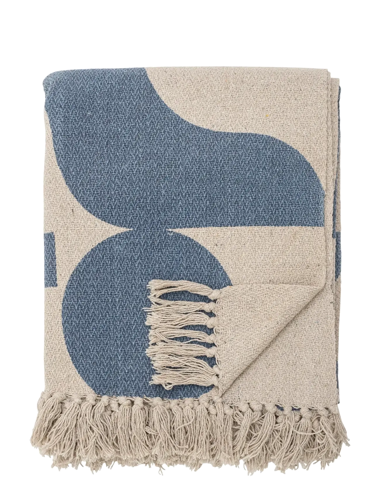 BLOOMINGVILLE Agno Throw, Blau, Recycled Baumwolle Blau - 160X130CM - Unisex