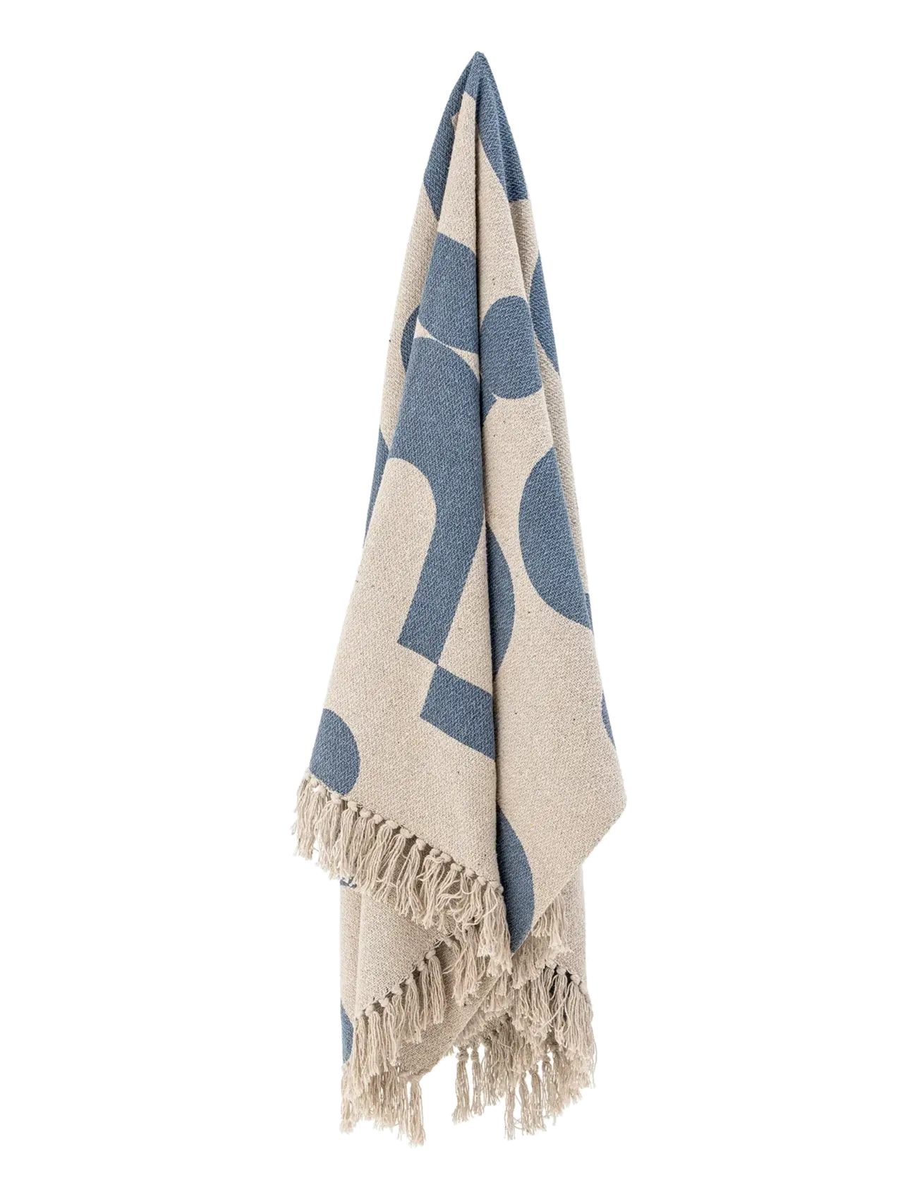 Bloomingville - Agno Throw, Blue, Recycled Cotton - decken - blue - 2