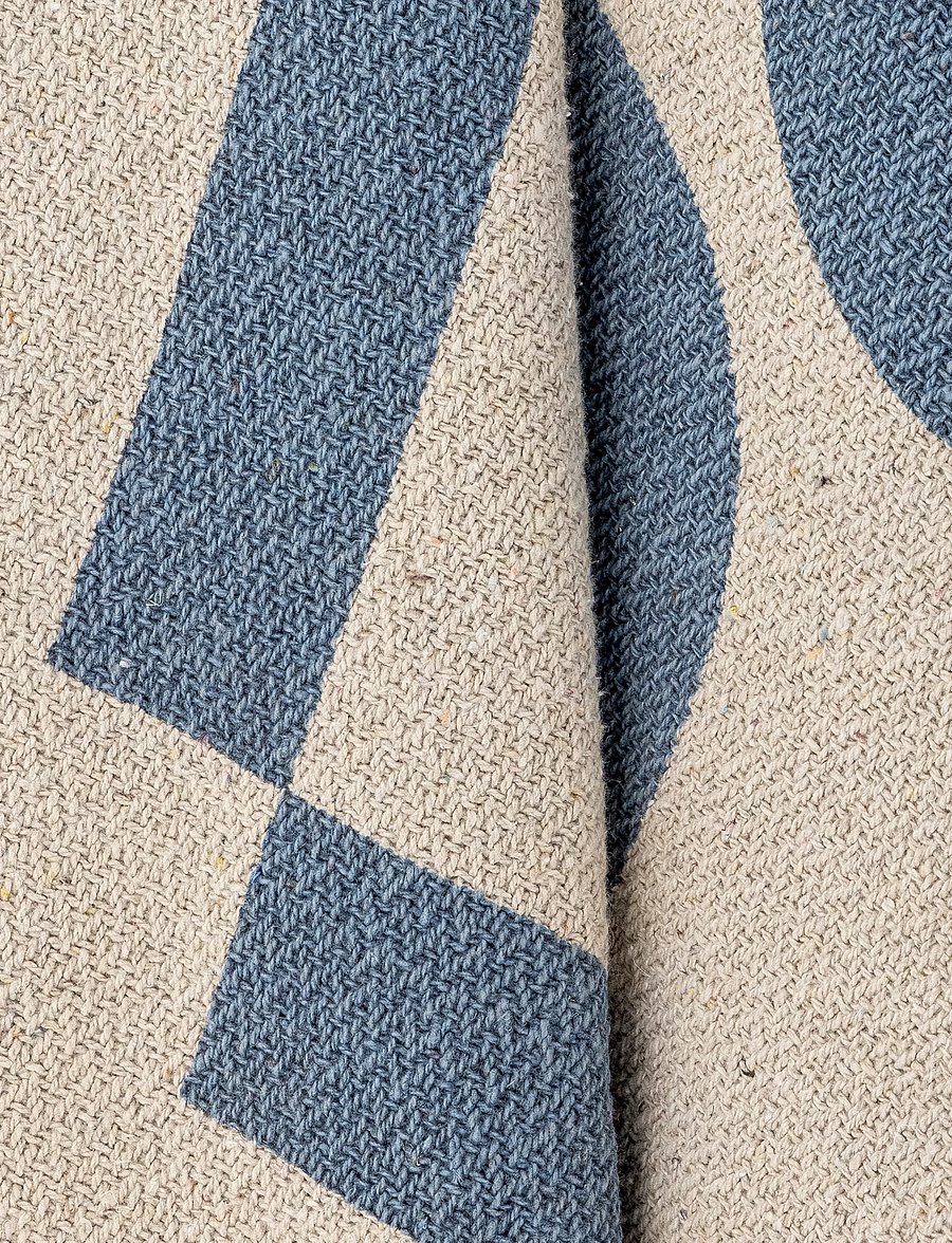 Bloomingville - Agno Throw, Blue, Recycled Cotton - decken - blue - 4