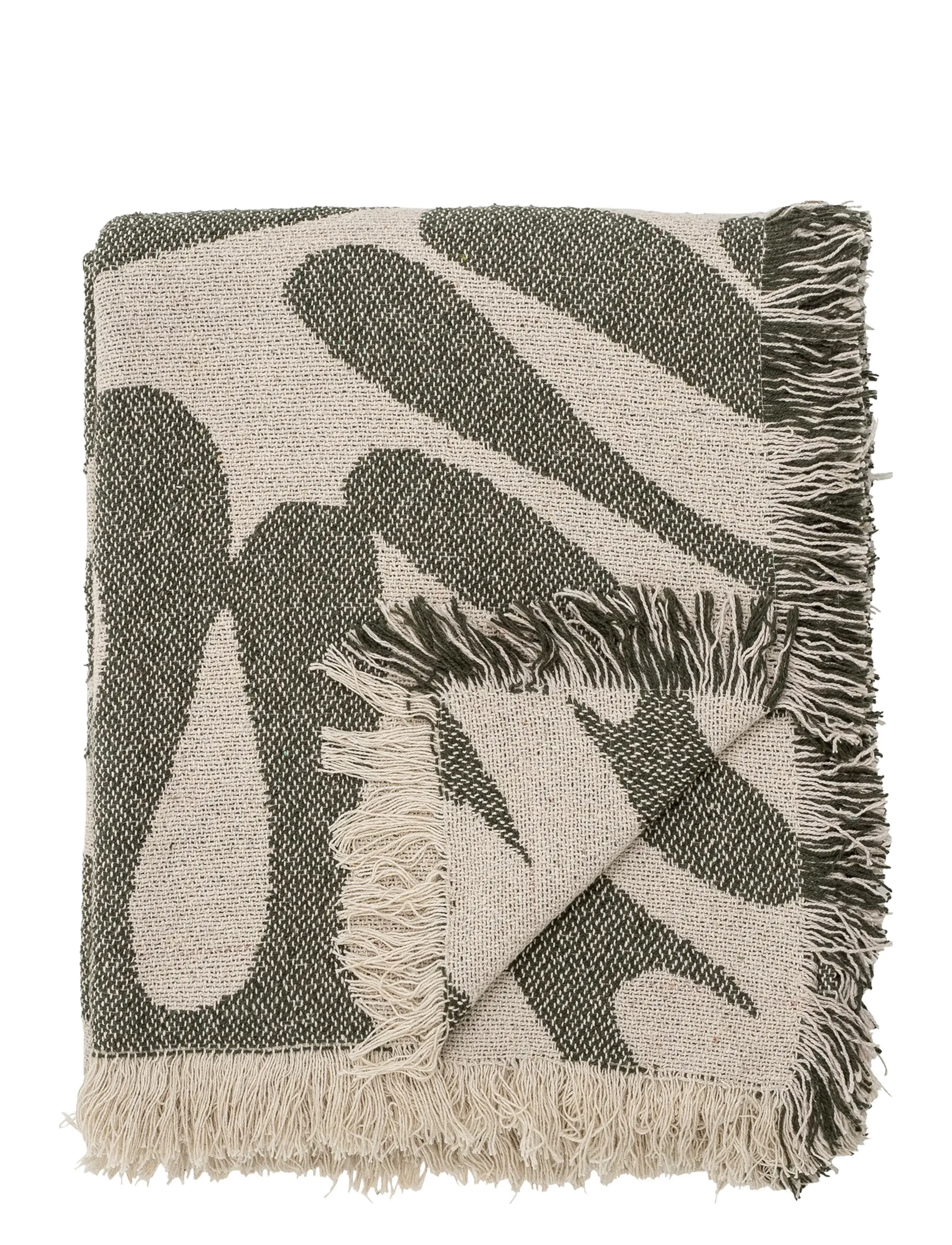 Bloomingville Alk Throw, Tæppe og plaid, Grøn, Str: 130X130CM