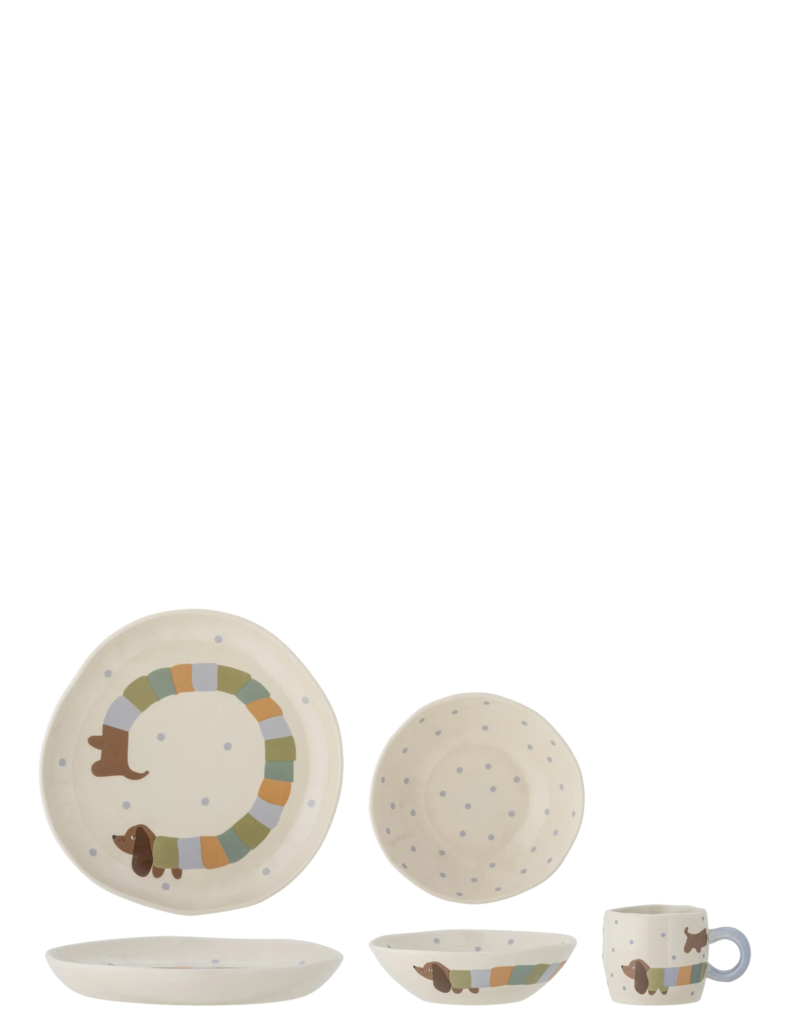 Bloomingville Charlie Tableware Set, Dinner Sæt, Creme, Str: 32 CL