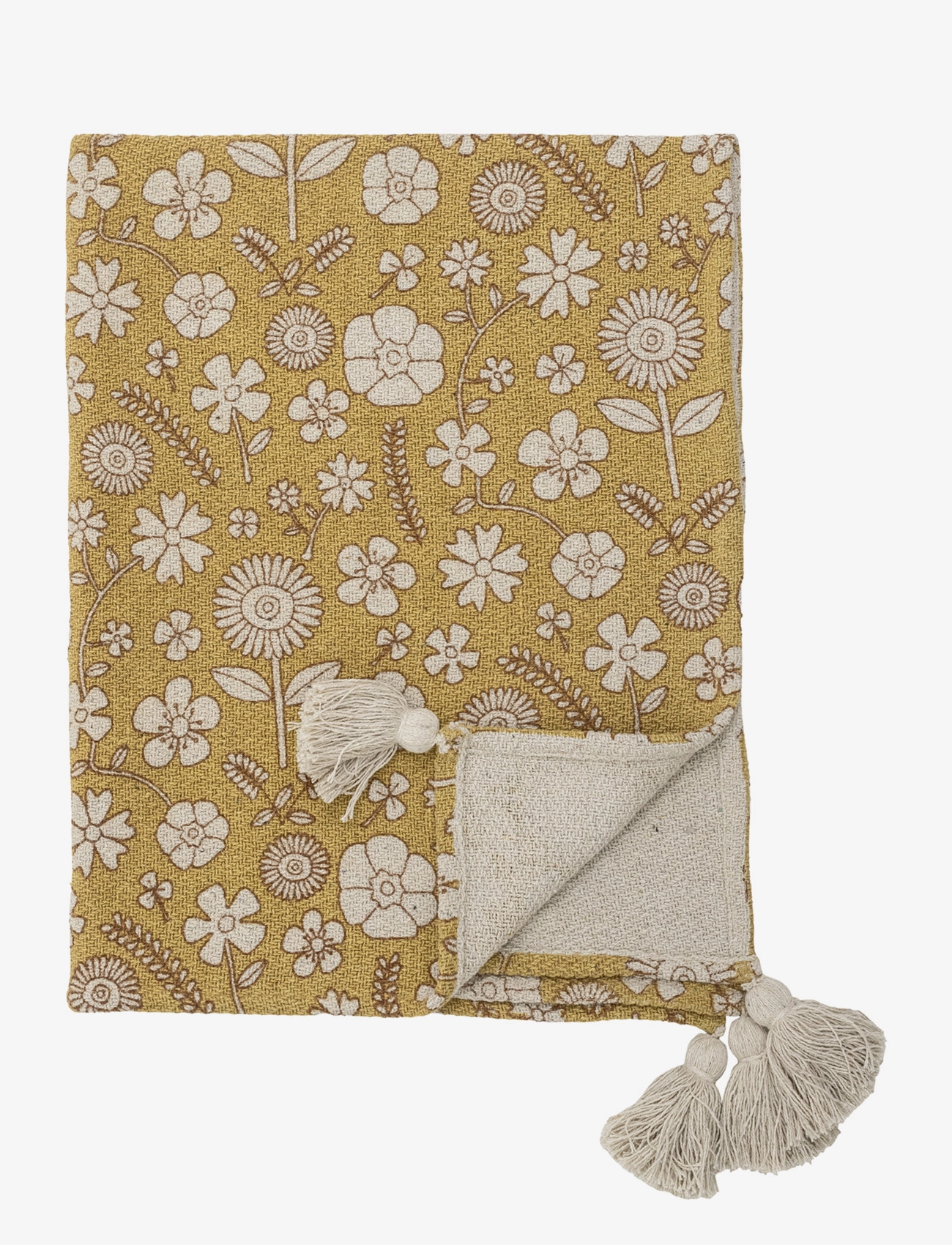 Bloomingville Camille Throw, Blankets & Quilts, Gul, Str: 100X80CM
