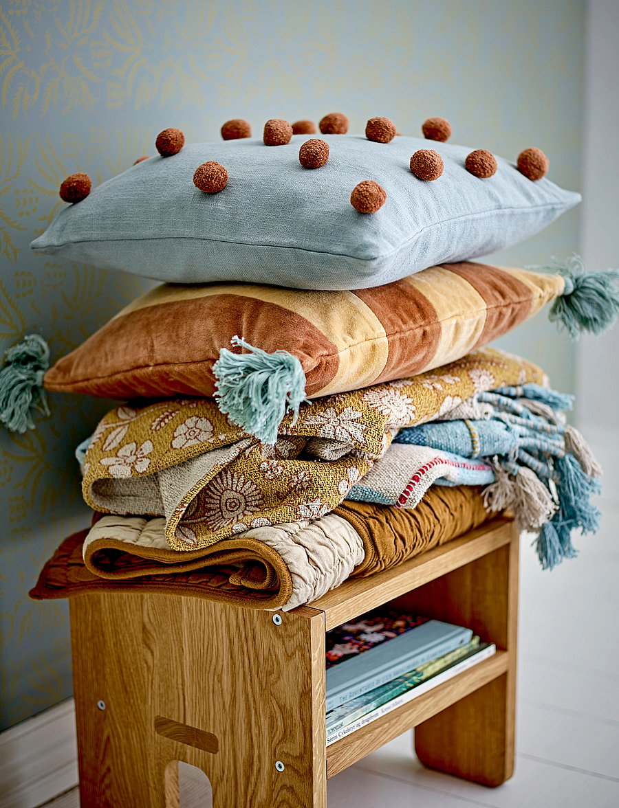 Bloomingville - Camille Throw - filtar - yellow - 0