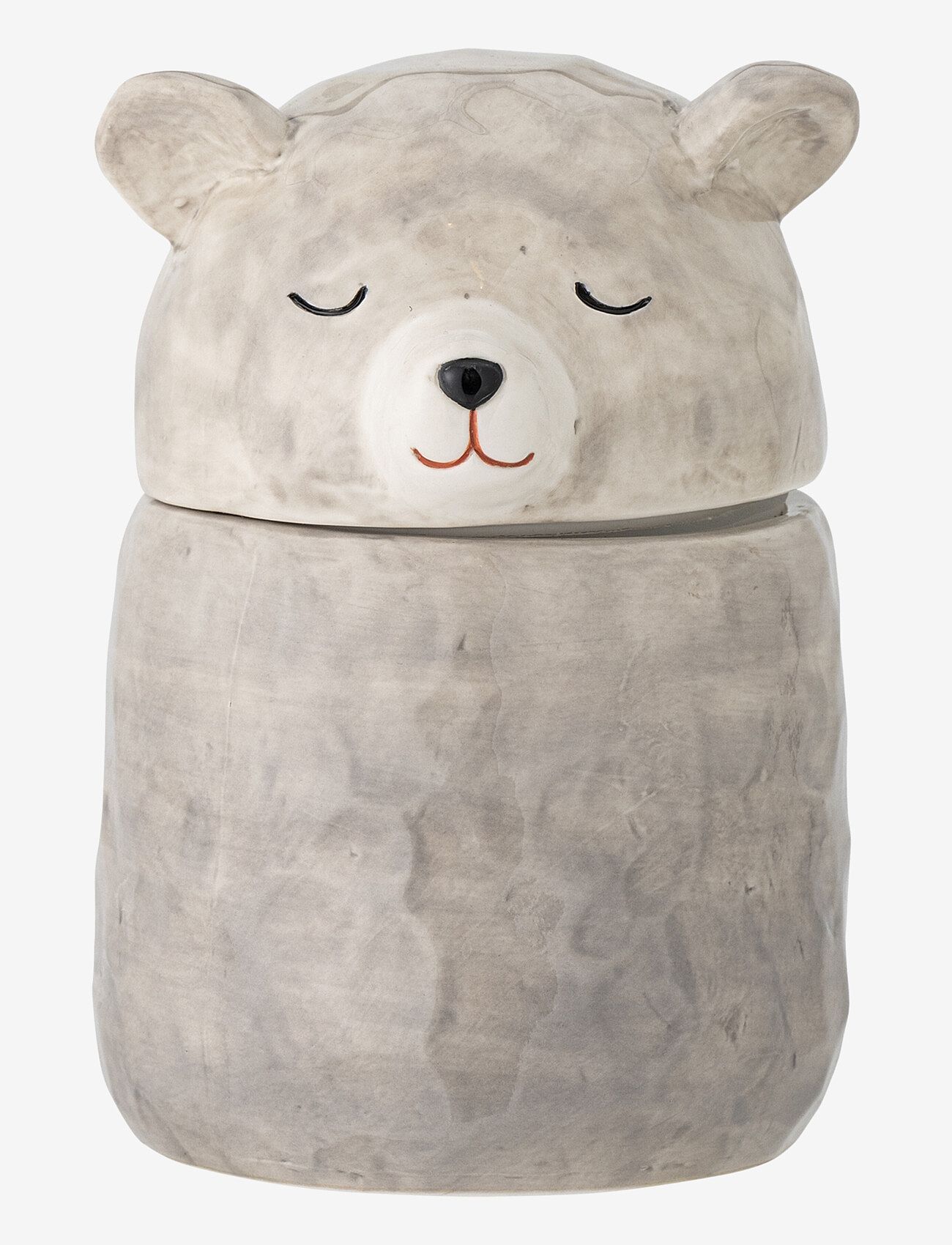 Bloomingville - Puk Jar w/Lid - opbevaringskurve - grey - 0
