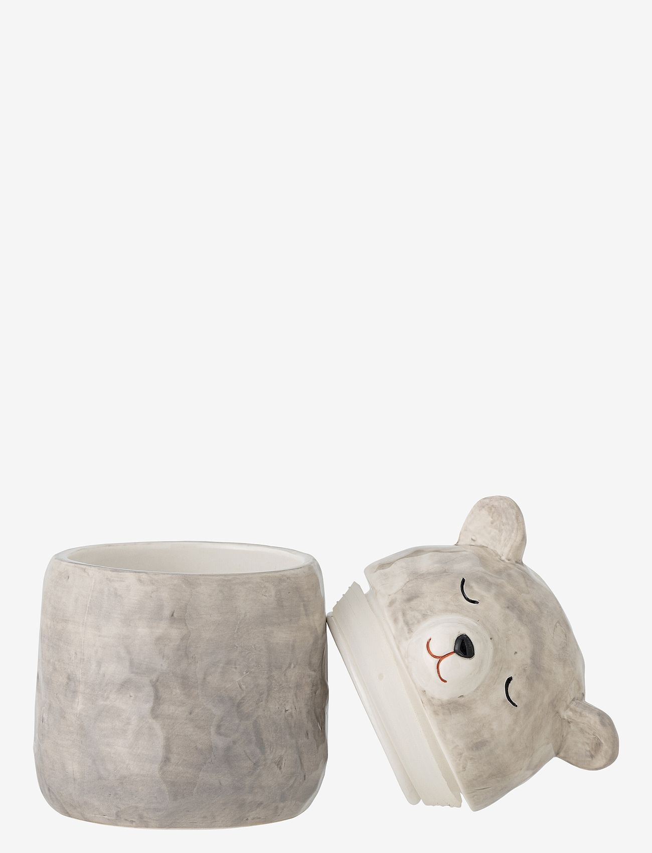 Bloomingville - Puk Jar w/Lid - opbevaringskurve - grey - 1