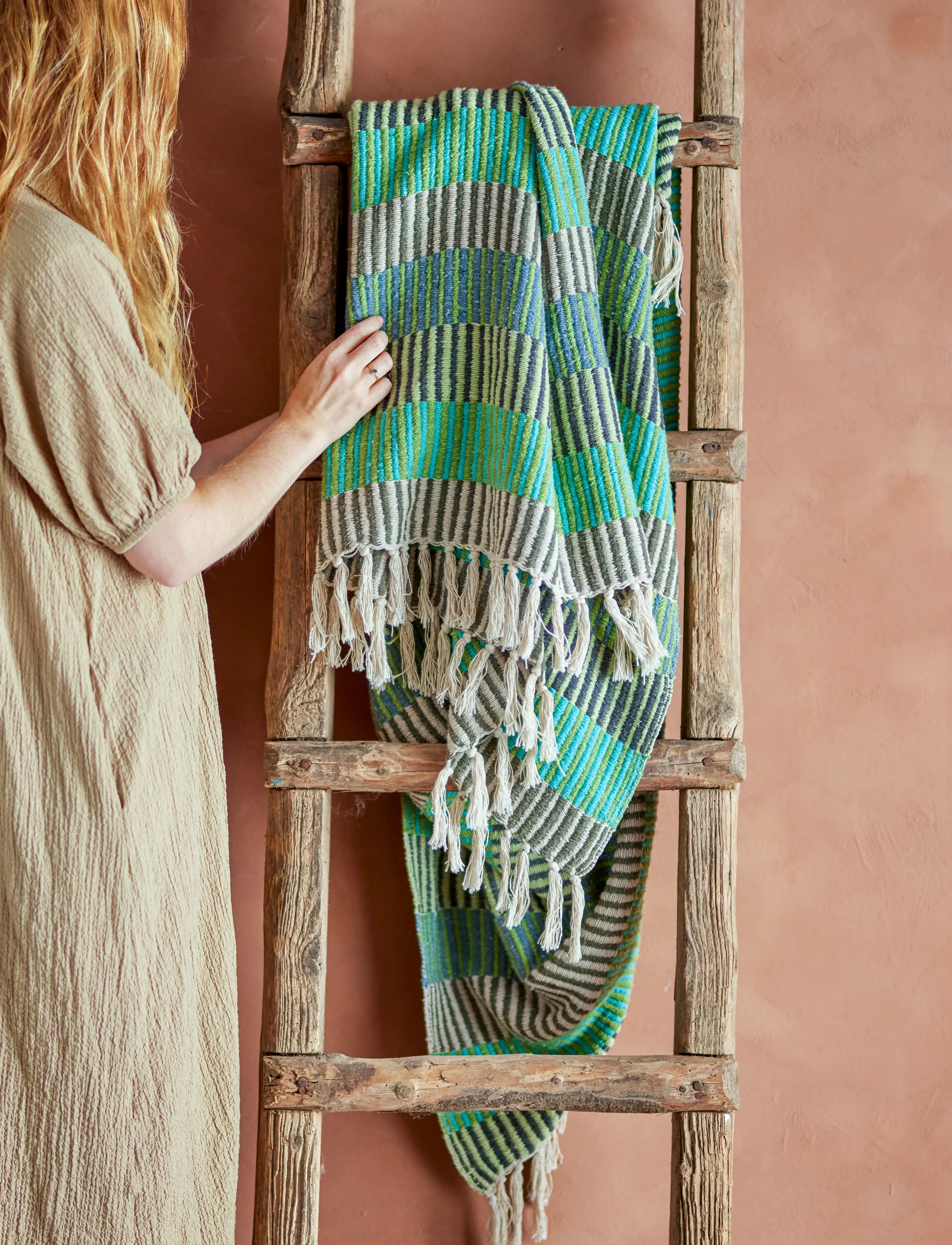 Bloomingville Isnel Throw, 160X130 cm, Cushions & Blankets, Grün - Blankets Throws, Homeware