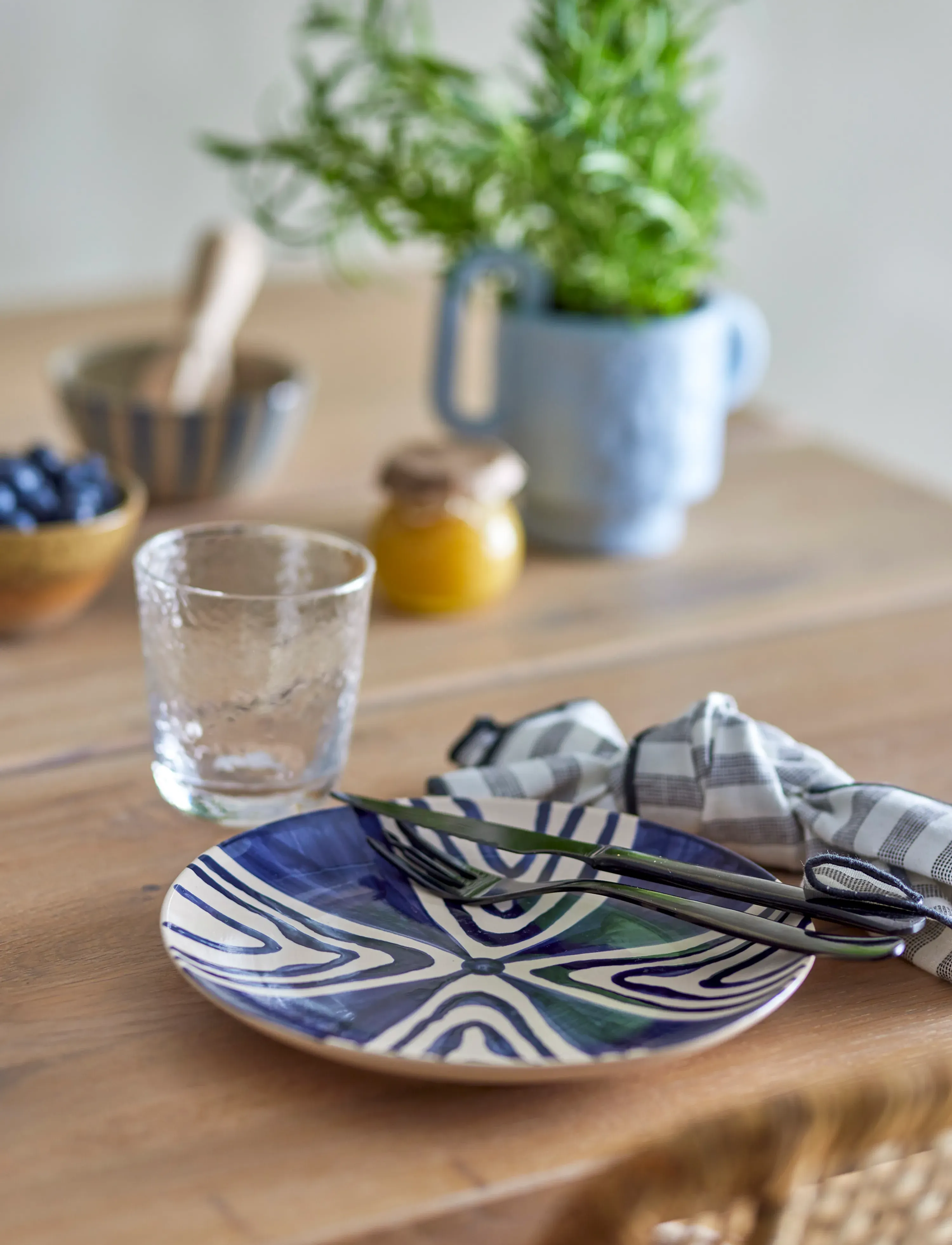 Bloomingville - Shama Plate - laveste priser - blue - 5