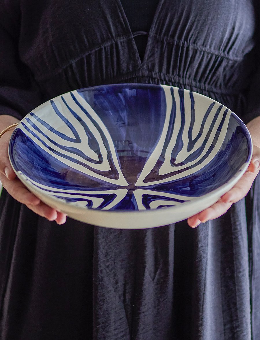 Bloomingville - Shama Bowl - serveerimisnõud - blue - 5