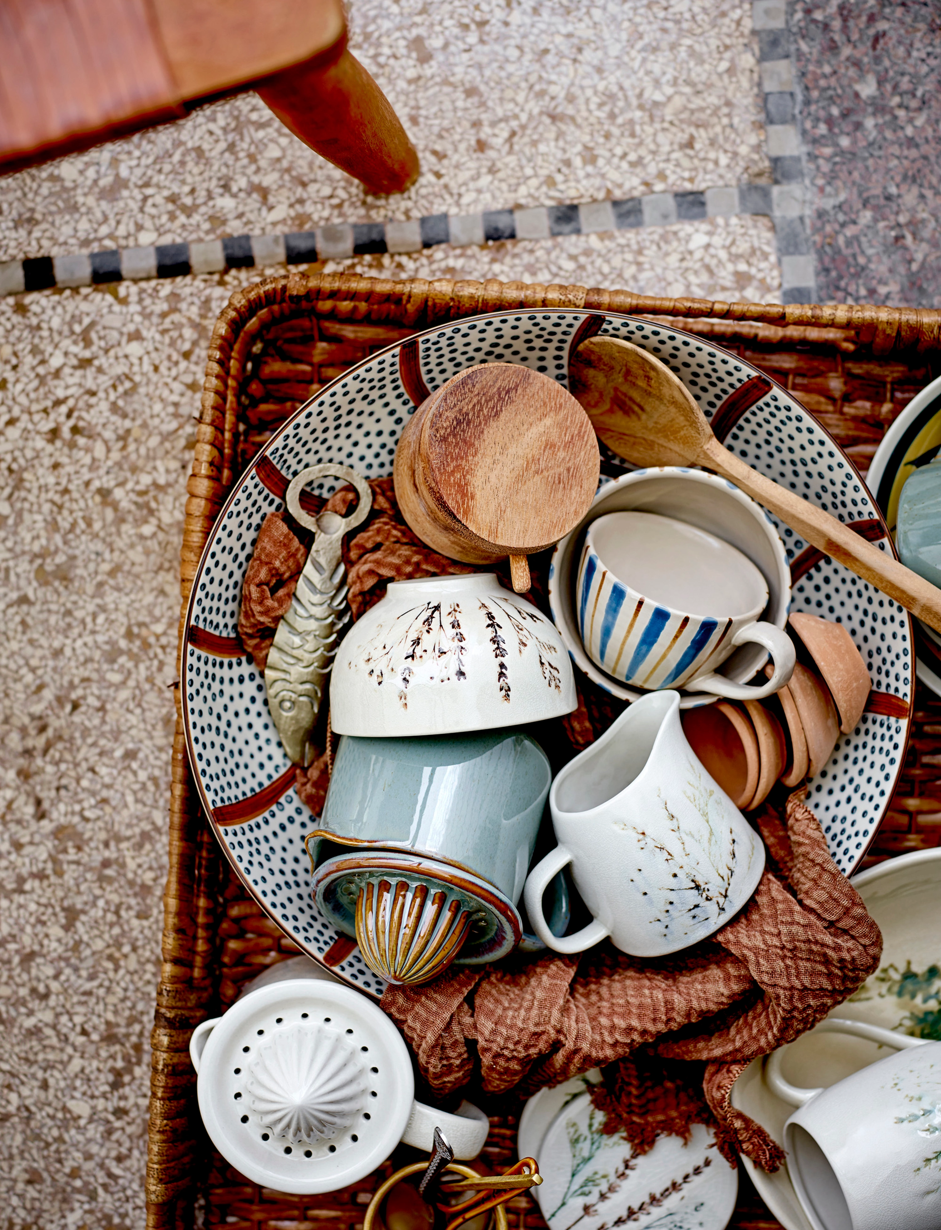 Bloomingville - Bea Tableware Set - teller - nature - 1