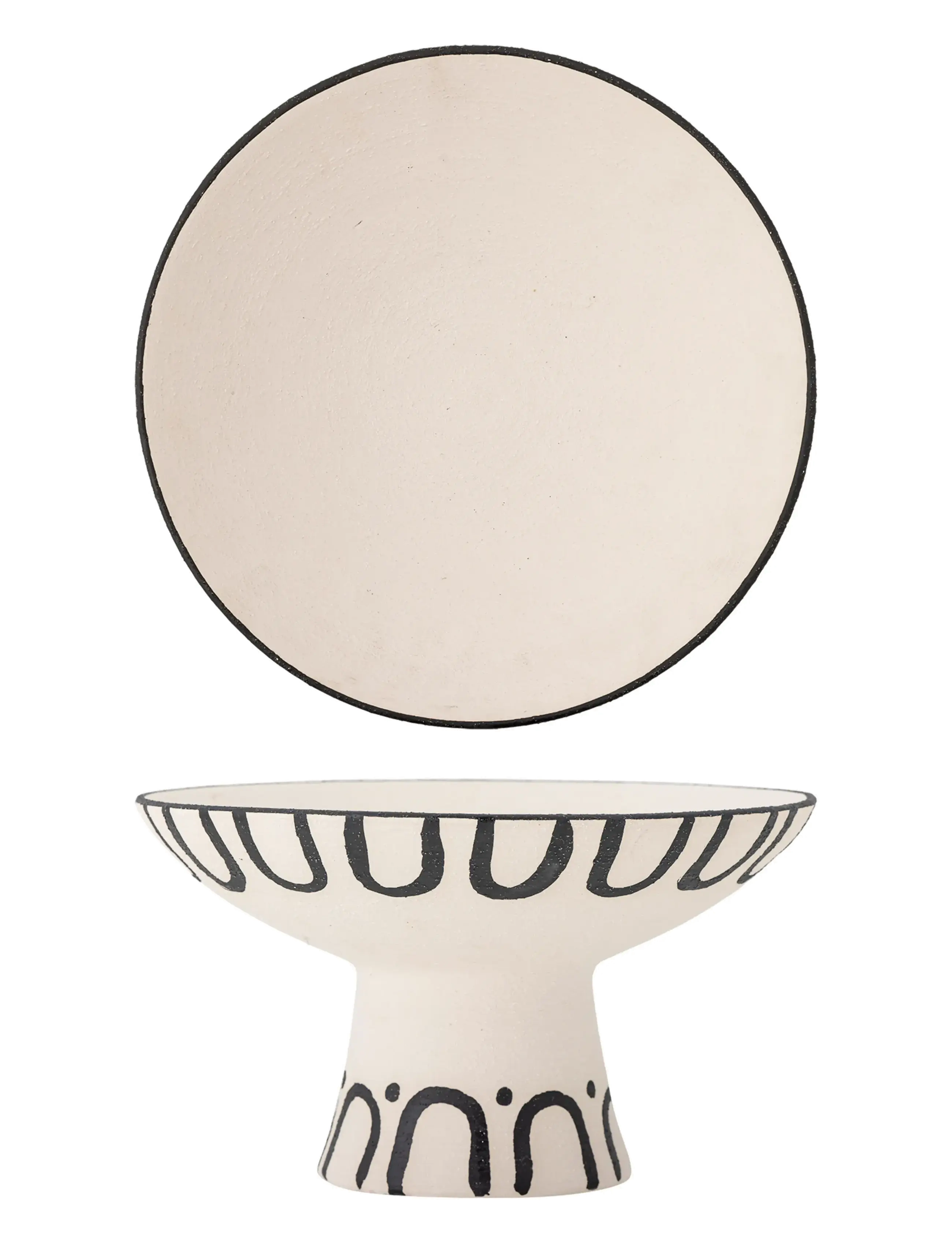 Bloomingville - Mayotte Pedestal Bowl - decorative platters - black - 2