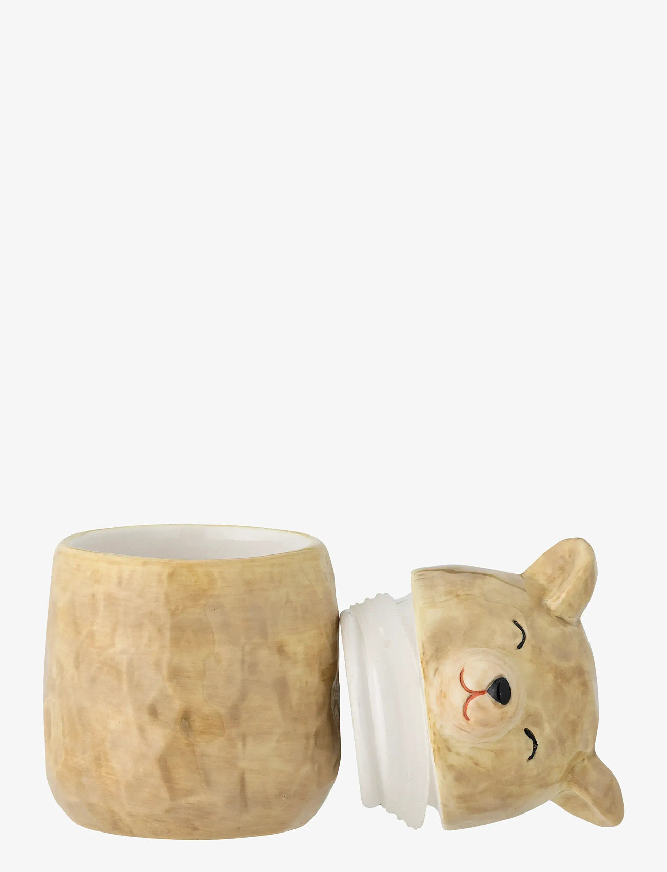 Bloomingville - Puk Jar w/Lid - koriste-esineet - brown - 2