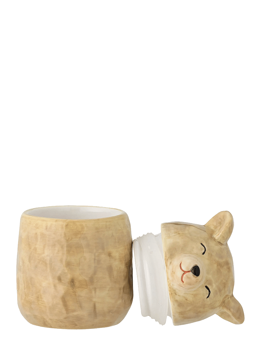 Bloomingville - Puk Jar w/Lid - dekoratsioonid - brown - 2