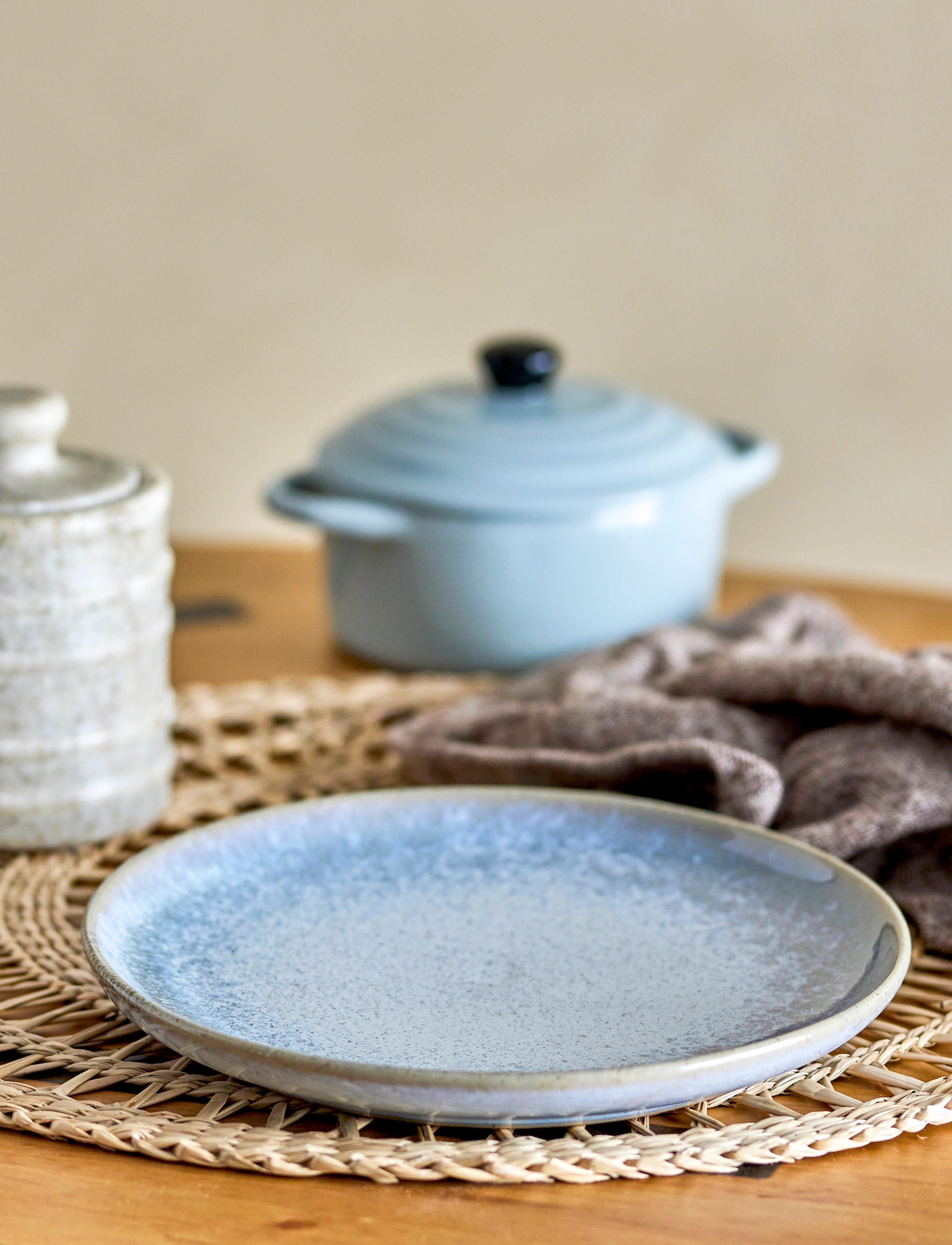 Bloomingville Paula Plate, Ø20XH1.5 cm, Plates, Blau - Dinner Homeware