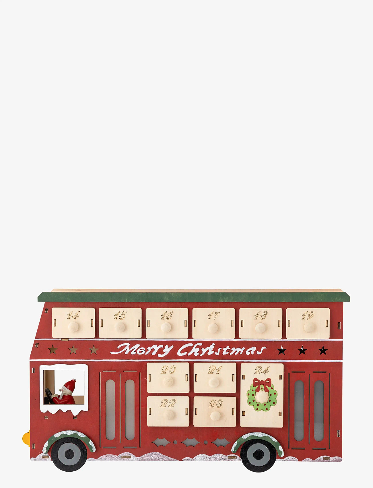 Bloomingville - Edward Calendar w/light - adventsljus & kalenderljus - red - 1