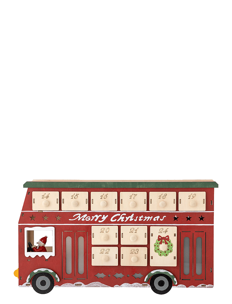 Bloomingville - Edward Calendar w/light - adventsljus & kalenderljus - red - 1