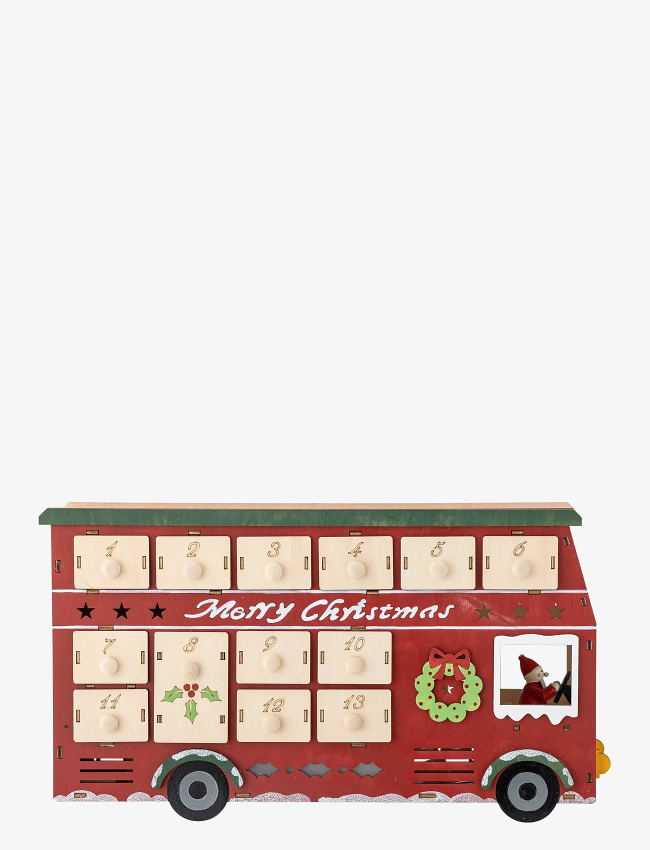 Bloomingville - Edward Calendar w/light - adventsljus & kalenderljus - red - 2