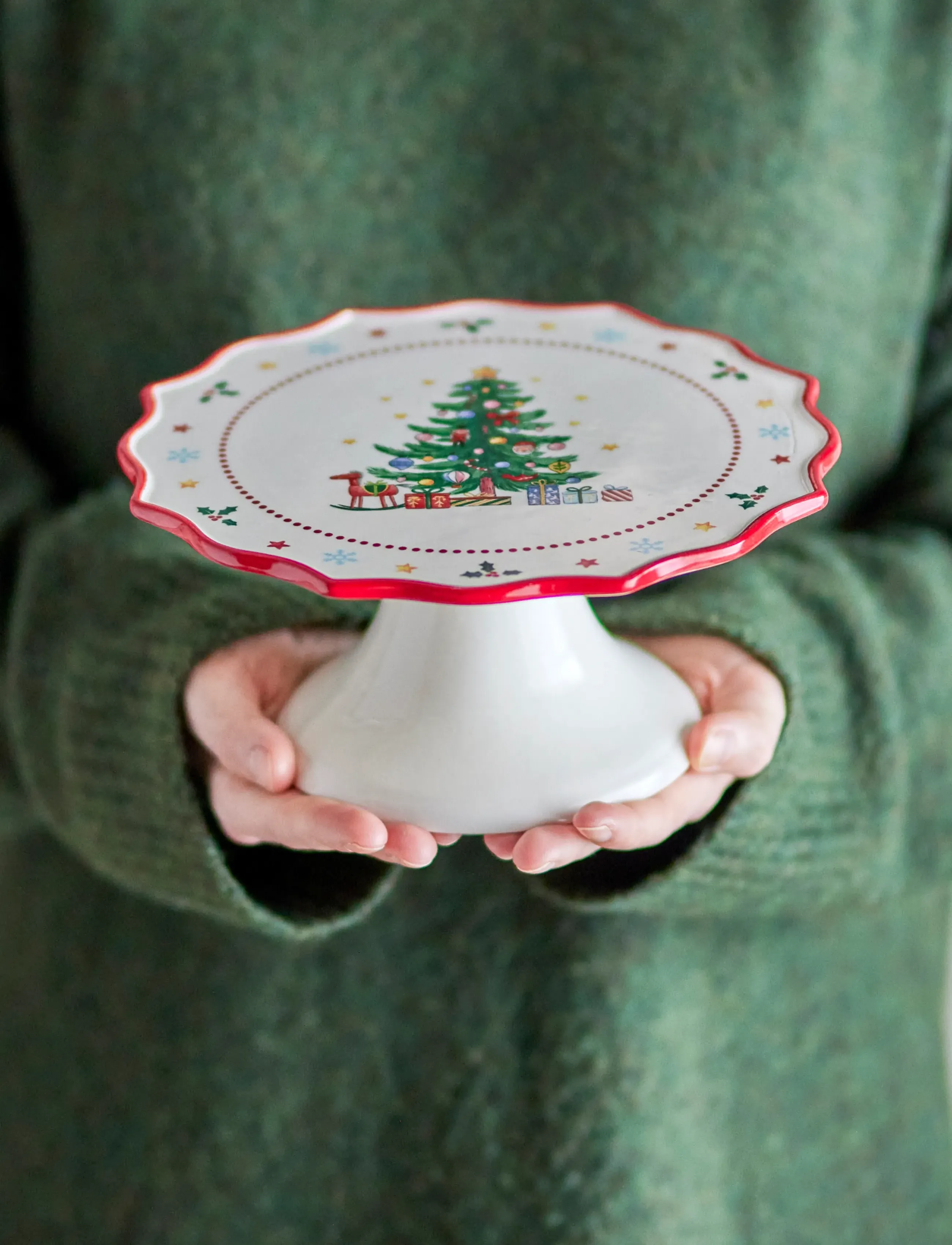Bloomingville - Naive Cake Tray - cake platters - red - 4