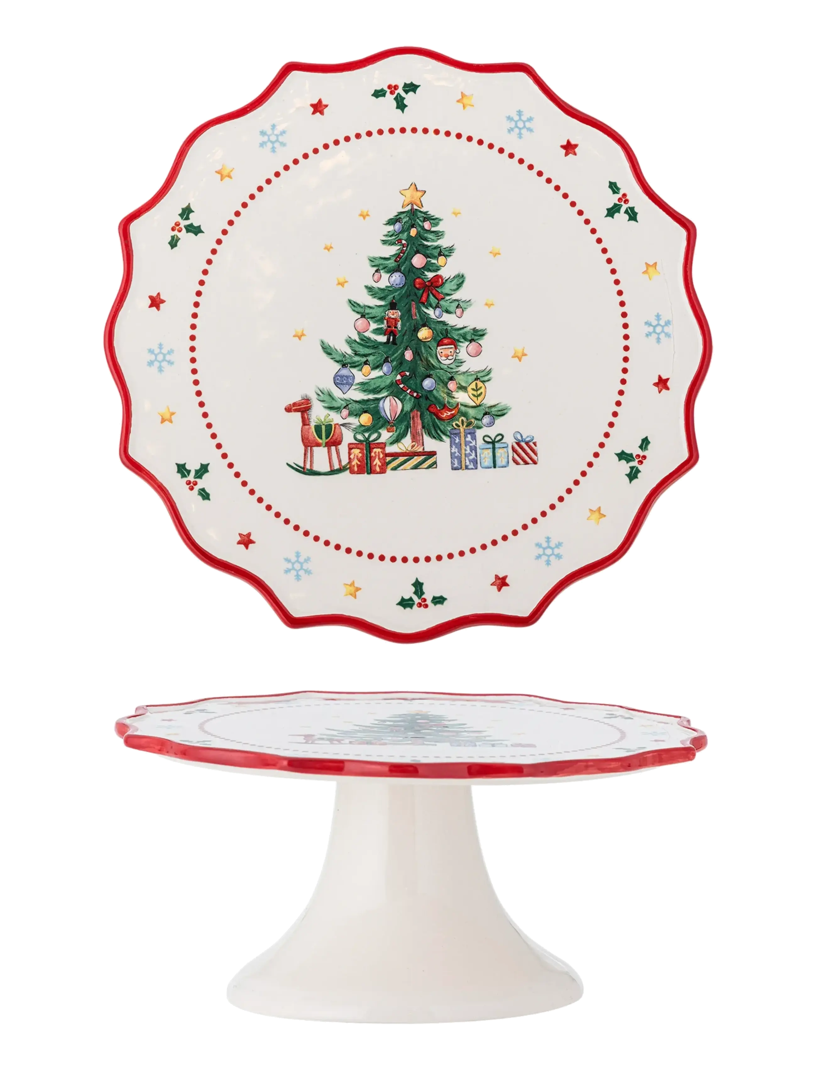Bloomingville - Naive Cake Tray - cake platters - red - 3