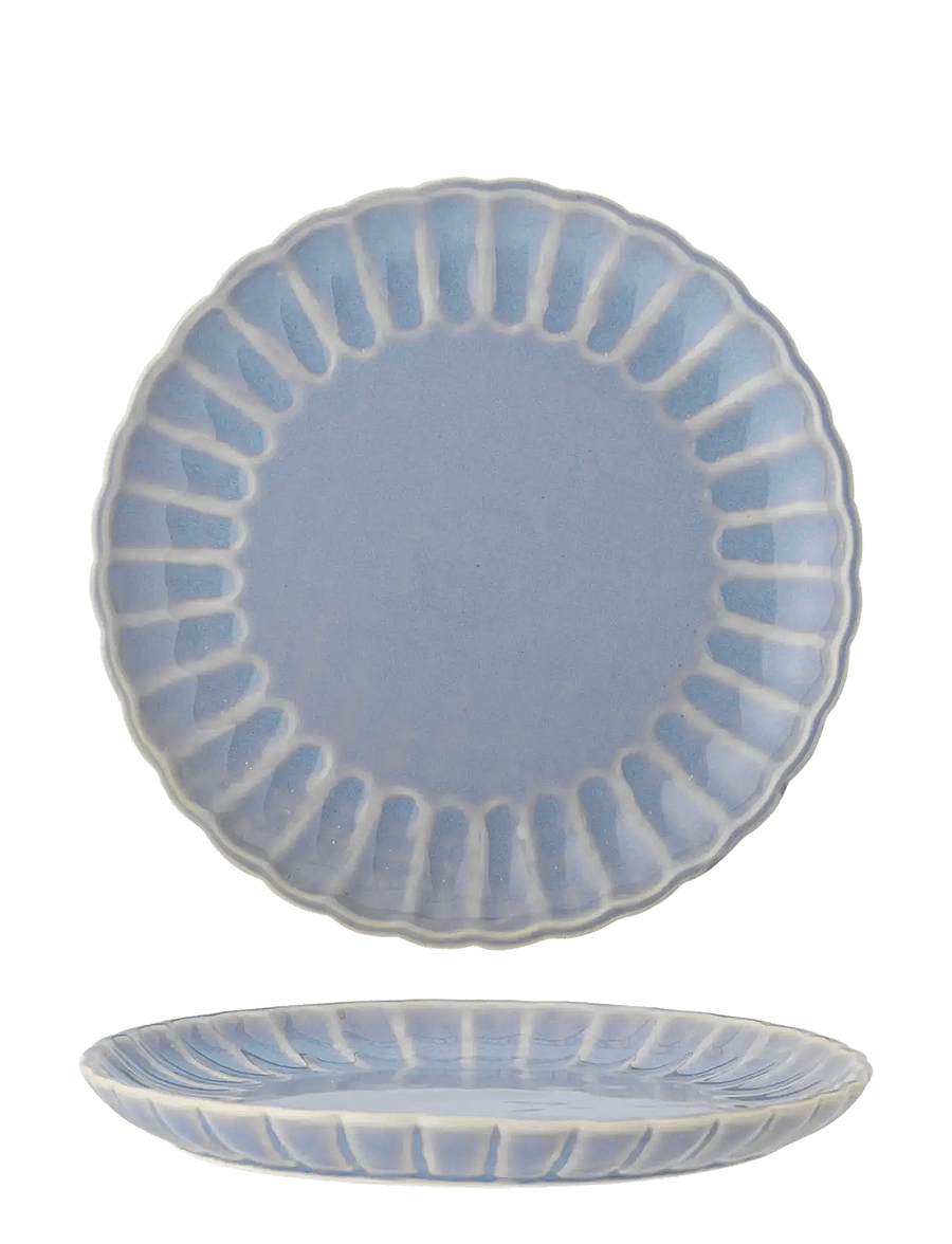 Bloomingville - Latina Plate, Blue, Stoneware - speiseteller - blue - 1