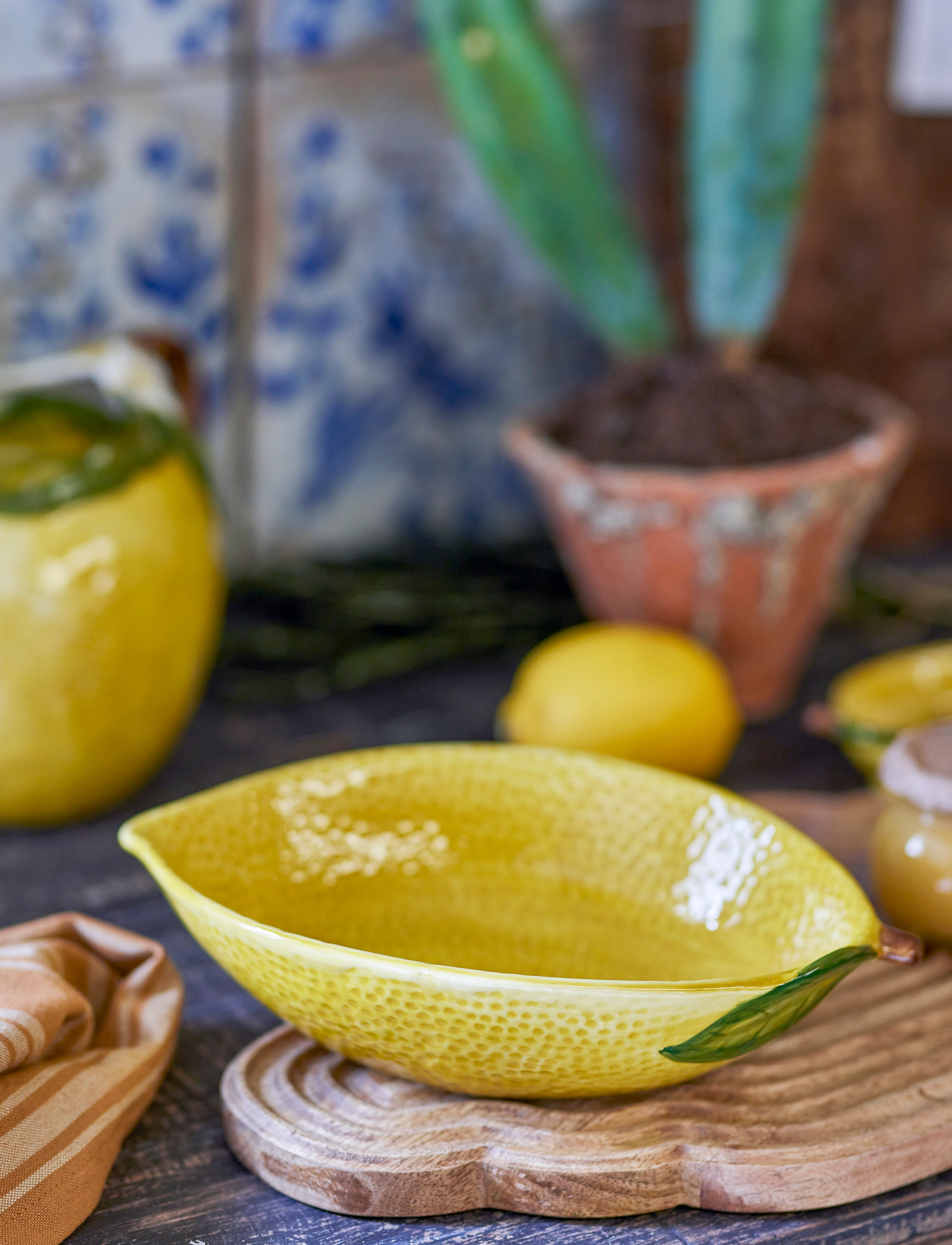 Bloomingville Limone Bowl, 930 ml, Decoration, Gelb - Decorative Platters, Homeware