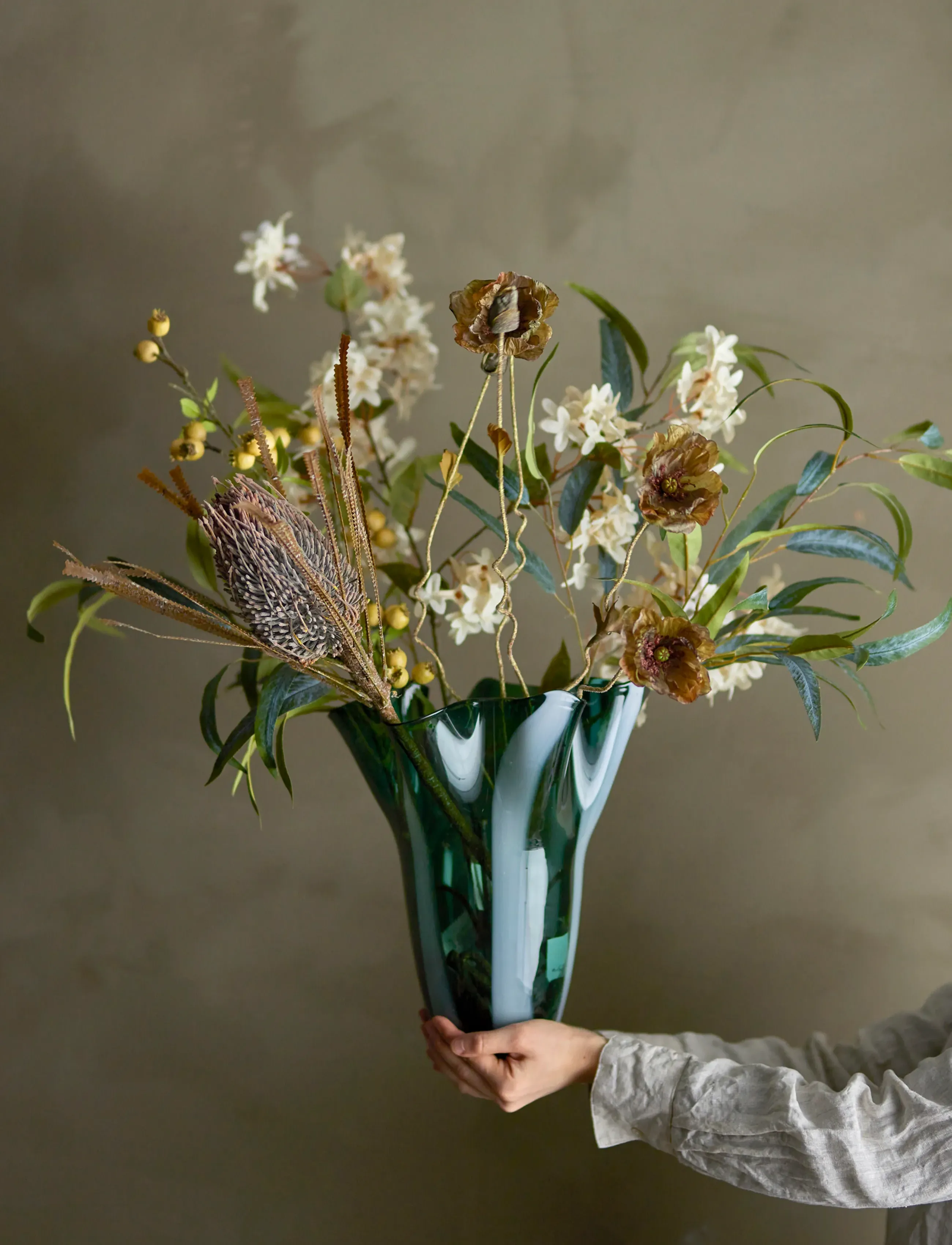 Bloomingville Poppy Stem, H104 cm, Decoration, Braun - Dried & Fake Flowers, Homeware