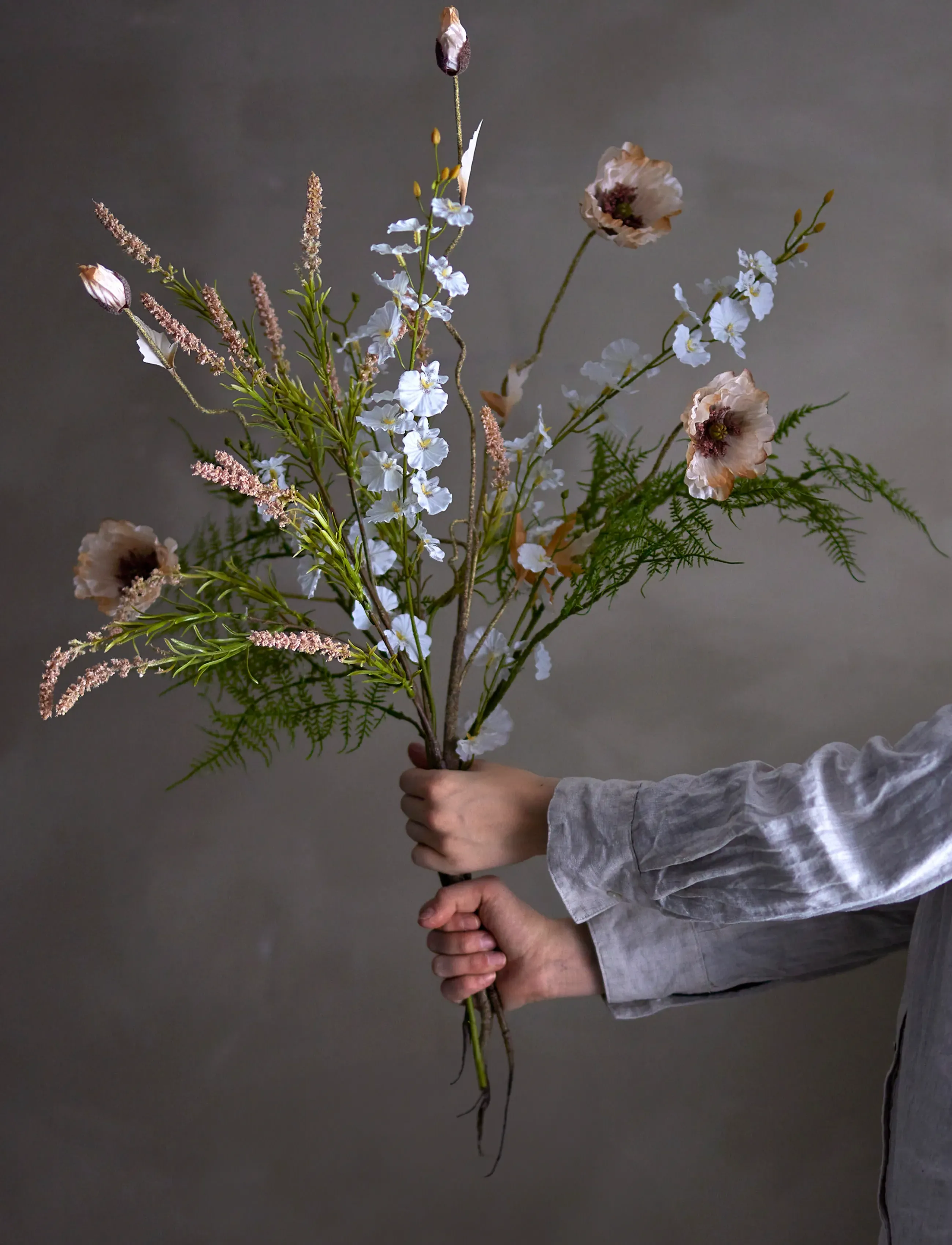 Bloomingville Poppy Stem, H104 cm, Decoration, Creme - Dried & Fake Flowers, Homeware