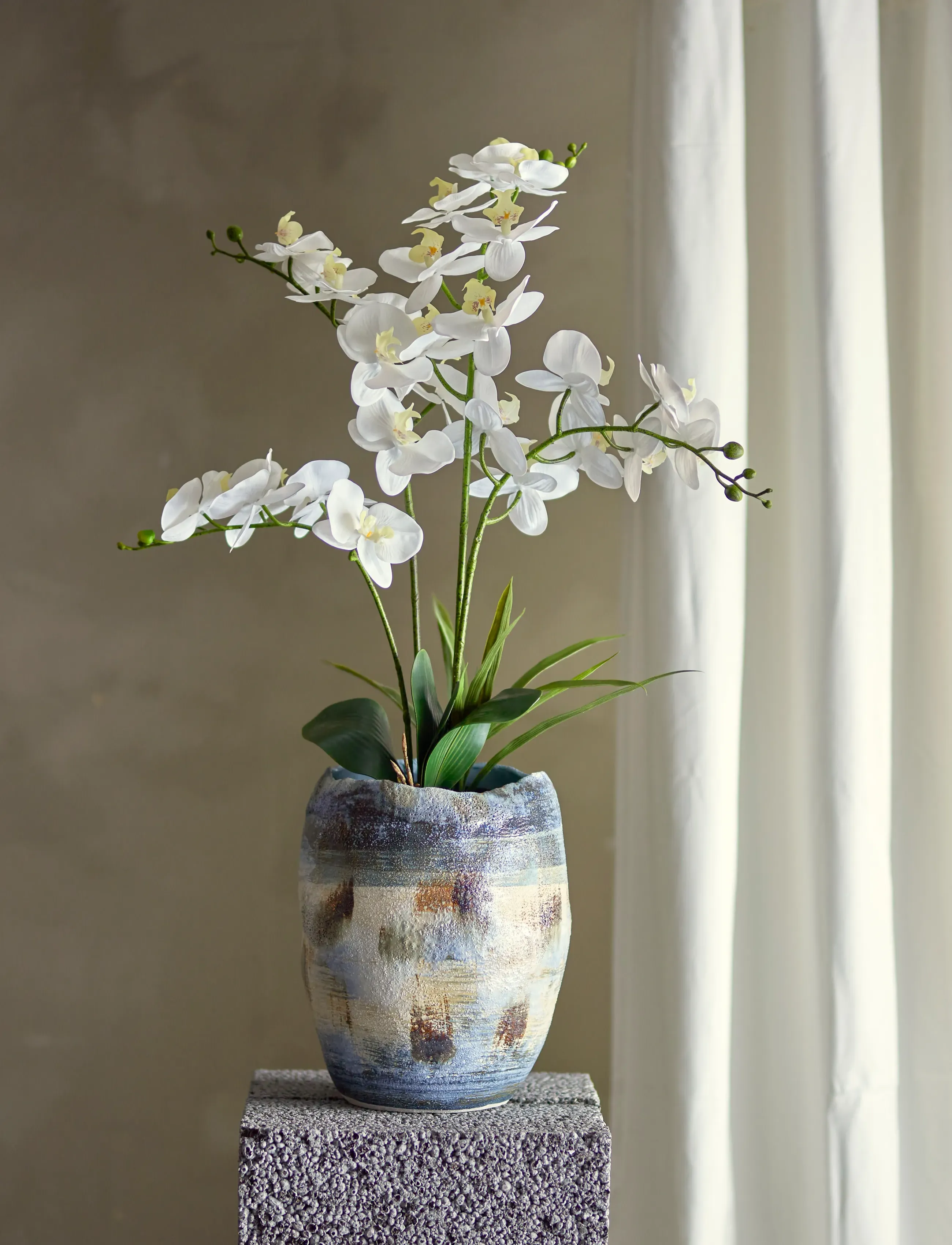 Bloomingville Orchid Plant, Ø 16 cm, Decoration, Weiß - Dried & Fake Flowers, Homeware