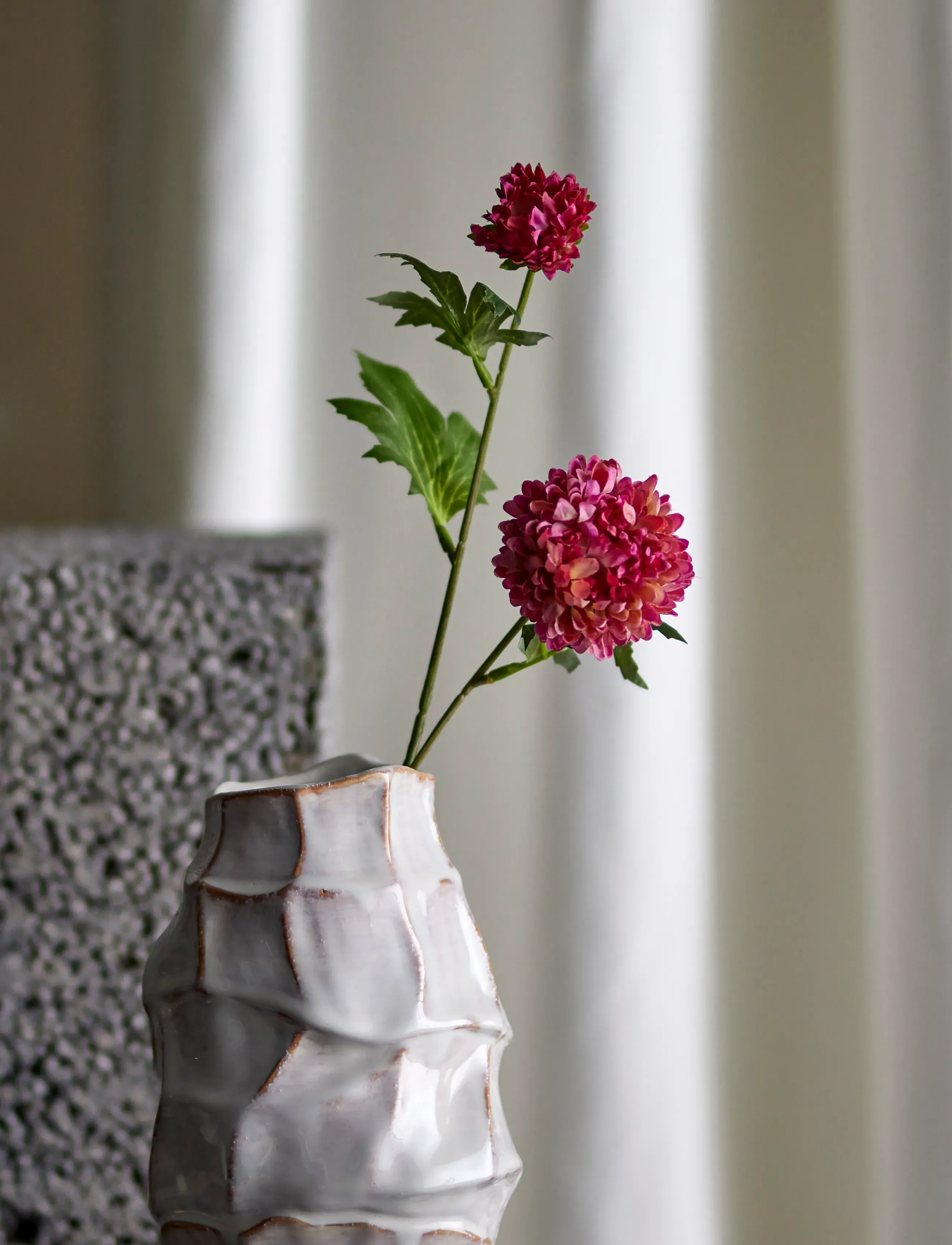 Bloomingville Chrysantemum Stem, H47 cm, Decoration, Rot - Dried & Fake Flowers, Homeware