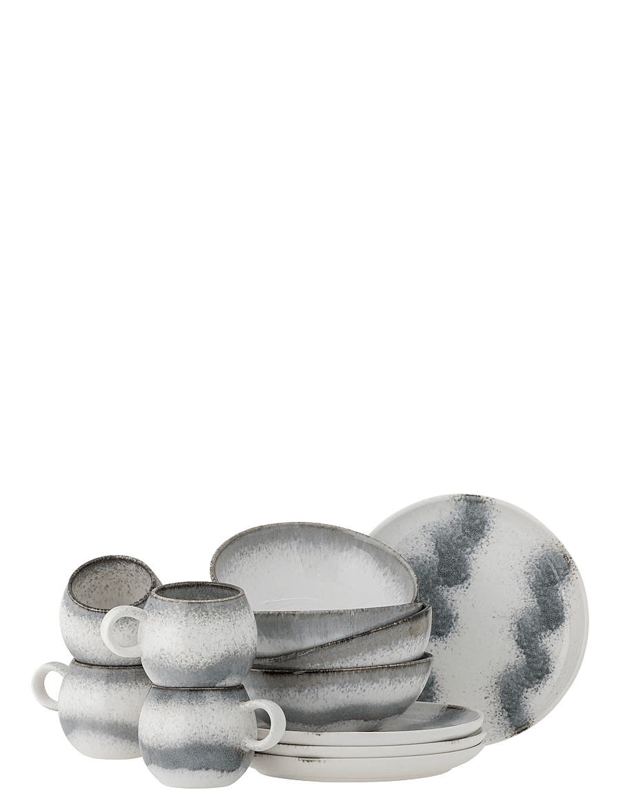 Bloomingville - Paula Breakfast Set - taldrikud - grey - 0