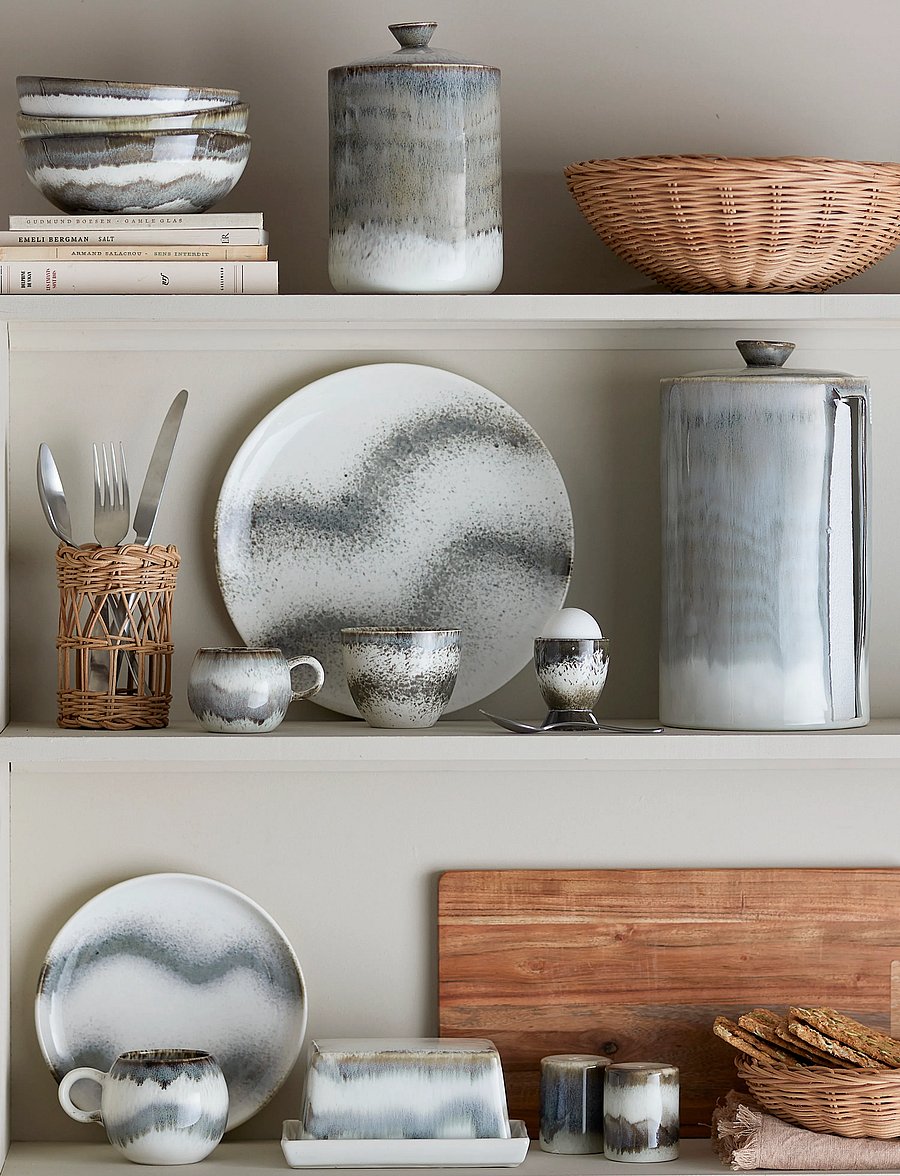 Bloomingville - Paula Breakfast Set - taldrikud - grey - 1