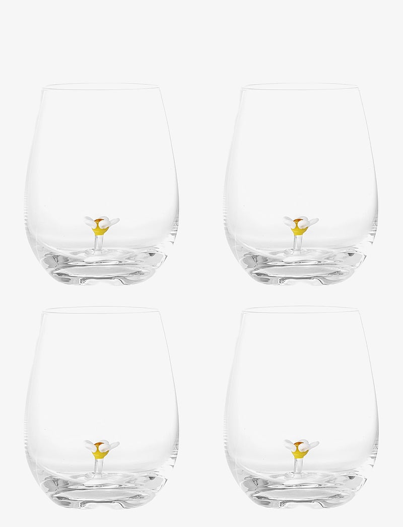 Bloomingville - Misa Drinking Glass 4-pack - trinkgläser - flower - 0