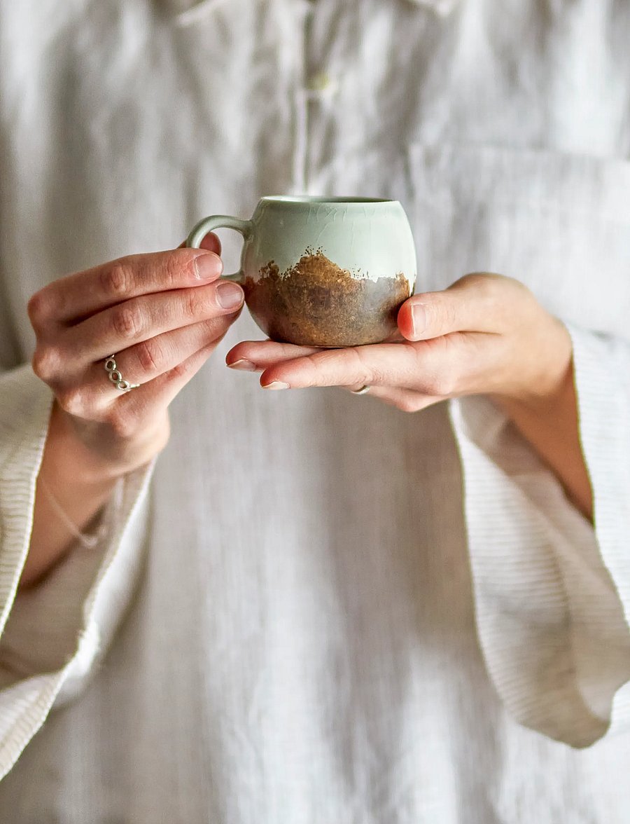 Bloomingville - Paula Espresso Cup, Brown, Stoneware - teetassen - brown - 3