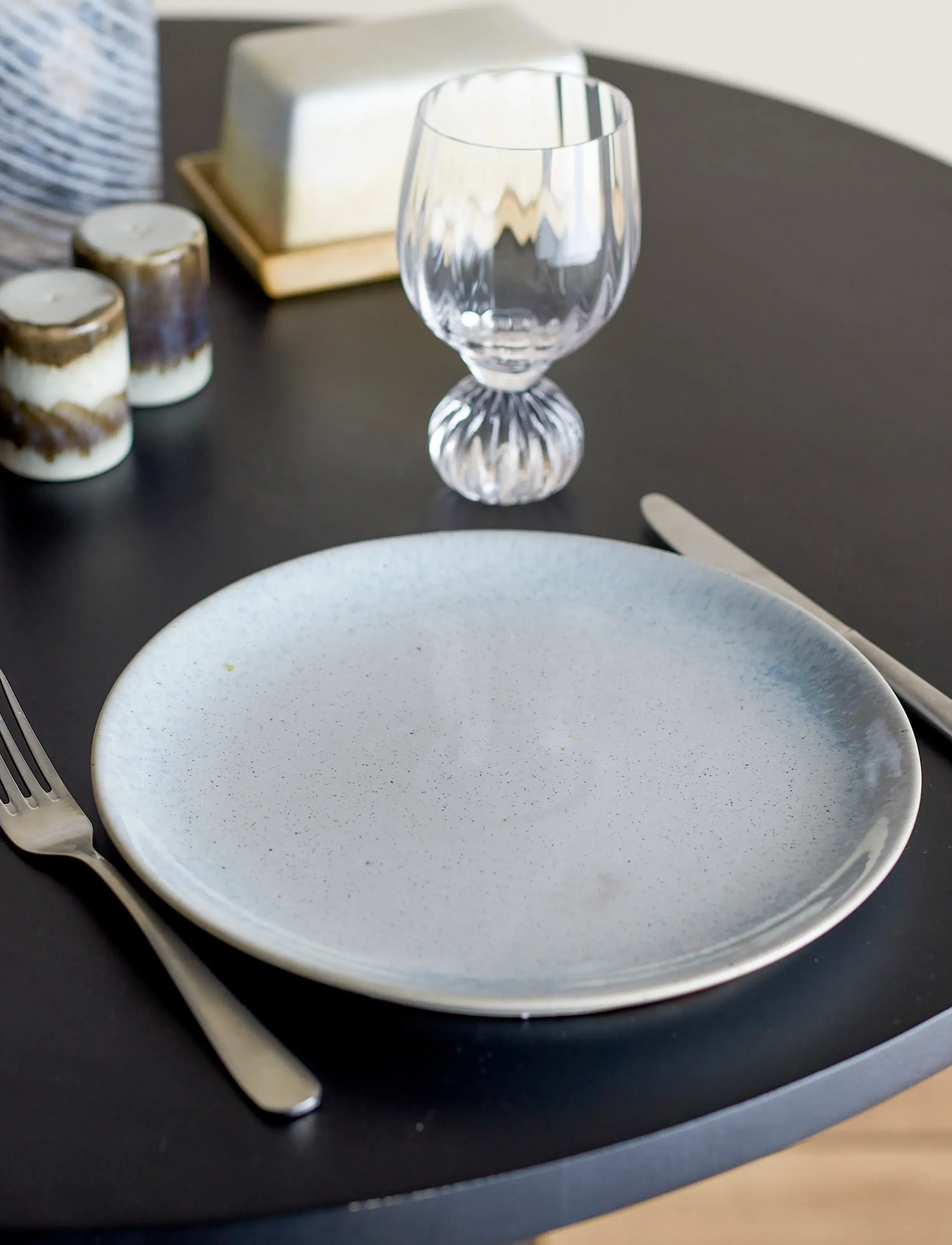 Bloomingville Paula Plate, Ø 26.5 cm, Plates, Blau - Dinner Homeware